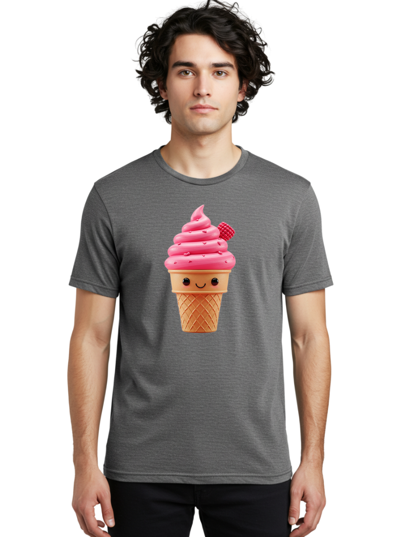 Pink-Ice-Cream-Cone-1 Men'S Graphic Tee, 100% Cotton, Comfortable Casual Summer Wear, Machine Washable, Vintage Camera, Old Camera, Antique Camera, Black Camera, Classic Photography, Photography Equipment, Nostalgic Device, Film Camera, Baj687 27