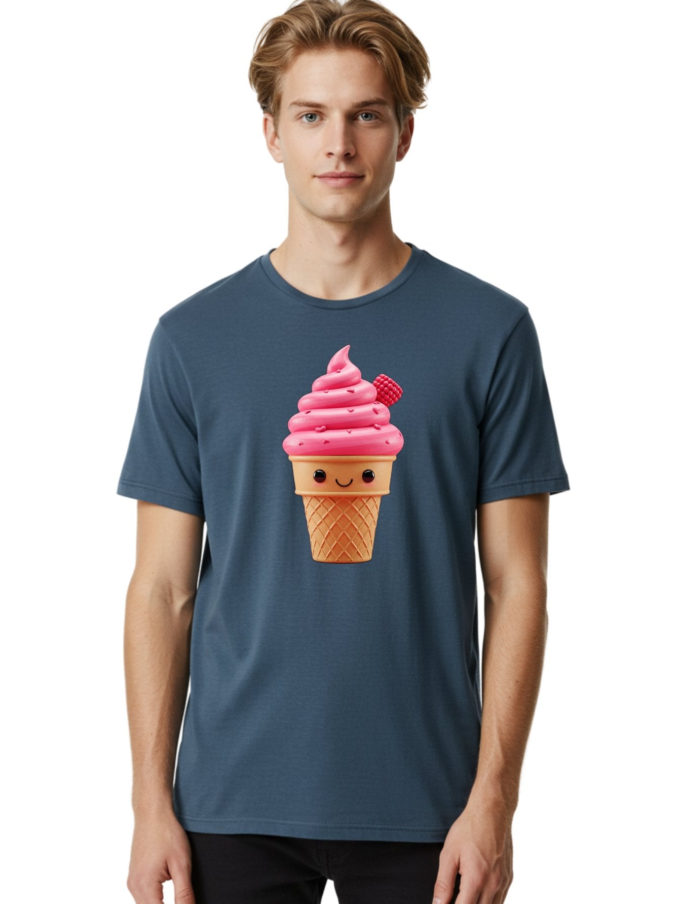 Pink-Ice-Cream-Cone-1 Men'S Graphic Tee, 100% Cotton, Comfortable Casual Summer Wear, Machine Washable, Vintage Camera, Old Camera, Antique Camera, Black Camera, Classic Photography, Photography Equipment, Nostalgic Device, Film Camera, Baj687 19