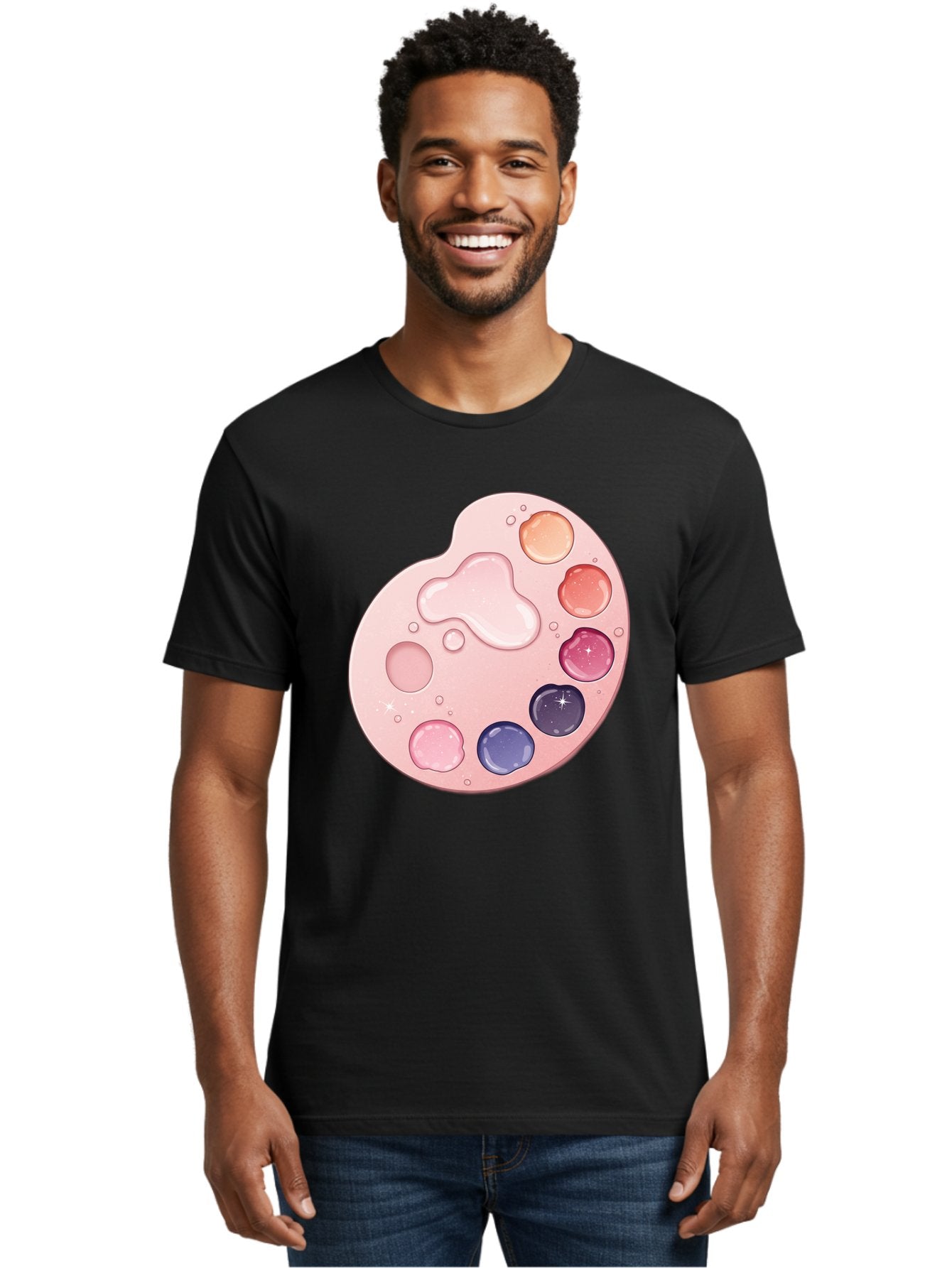 Pink-Painter-S-Palette Men'S Graphic Tee, 100% Cotton, Comfortable Casual Summer Wear, Machine Washable, Vintage Camera, Old Camera, Antique Camera, Black Camera, Classic Photography, Photography Equipment, Nostalgic Device, Film Camera, Baj691 19