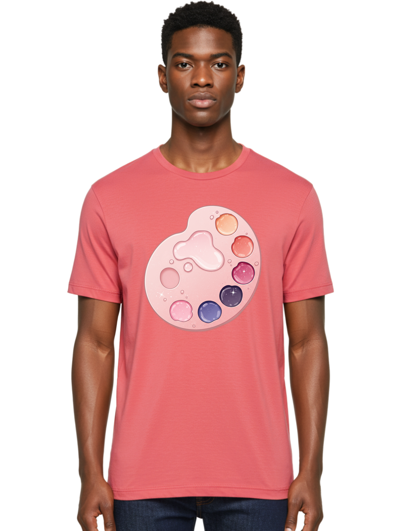 Pink-Painter-S-Palette Men'S Graphic Tee, 100% Cotton, Comfortable Casual Summer Wear, Machine Washable, Vintage Camera, Old Camera, Antique Camera, Black Camera, Classic Photography, Photography Equipment, Nostalgic Device, Film Camera, Baj691 30