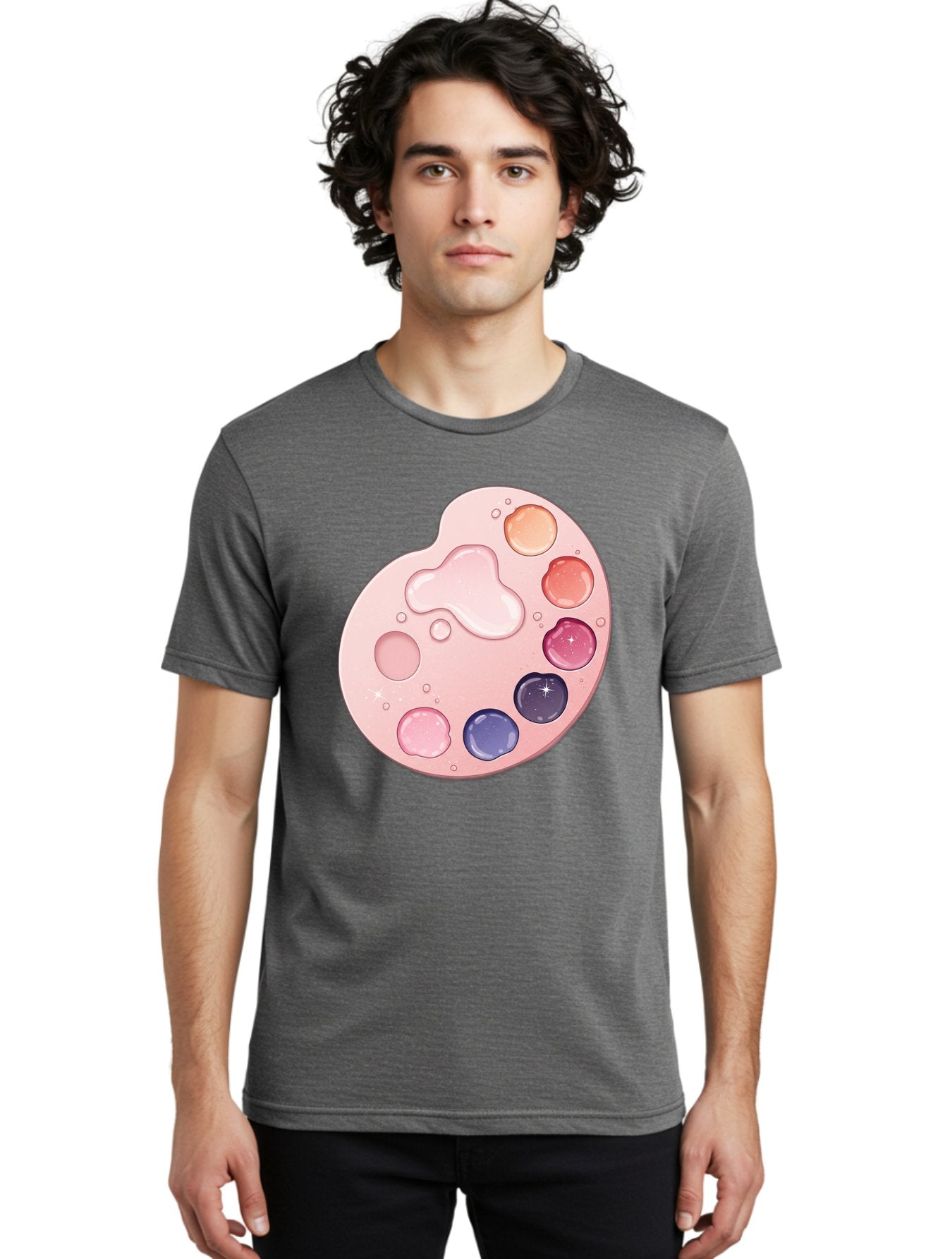 Pink-Painter-S-Palette Men'S Graphic Tee, 100% Cotton, Comfortable Casual Summer Wear, Machine Washable, Vintage Camera, Old Camera, Antique Camera, Black Camera, Classic Photography, Photography Equipment, Nostalgic Device, Film Camera, Baj691 17