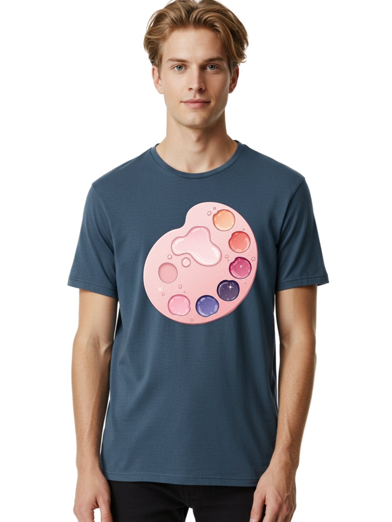 Pink-Painter-S-Palette Men'S Graphic Tee, 100% Cotton, Comfortable Casual Summer Wear, Machine Washable, Vintage Camera, Old Camera, Antique Camera, Black Camera, Classic Photography, Photography Equipment, Nostalgic Device, Film Camera, Baj691 28