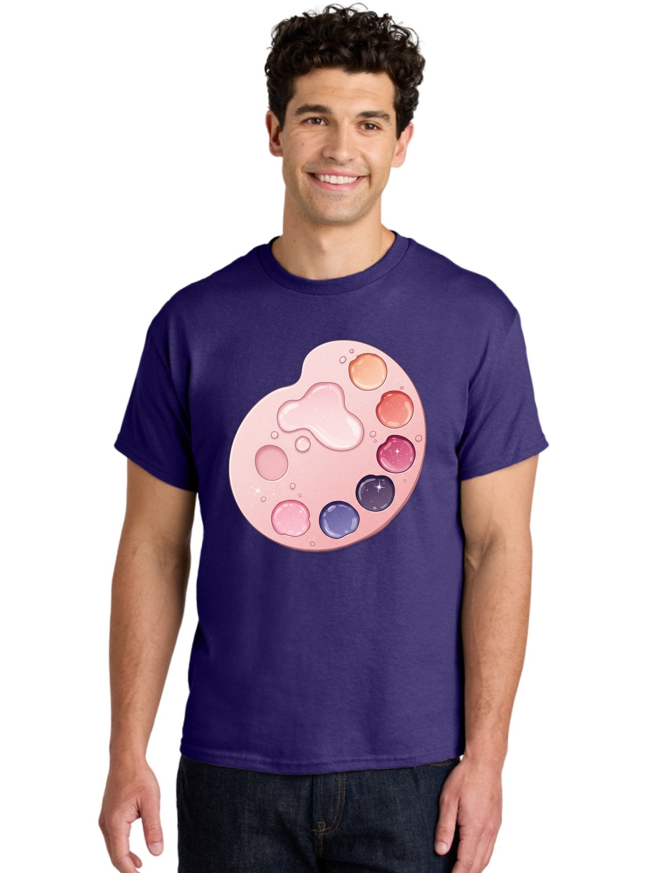 Pink-Painter-S-Palette Men'S Graphic Tee, 100% Cotton, Comfortable Casual Summer Wear, Machine Washable, Vintage Camera, Old Camera, Antique Camera, Black Camera, Classic Photography, Photography Equipment, Nostalgic Device, Film Camera, Baj691 23