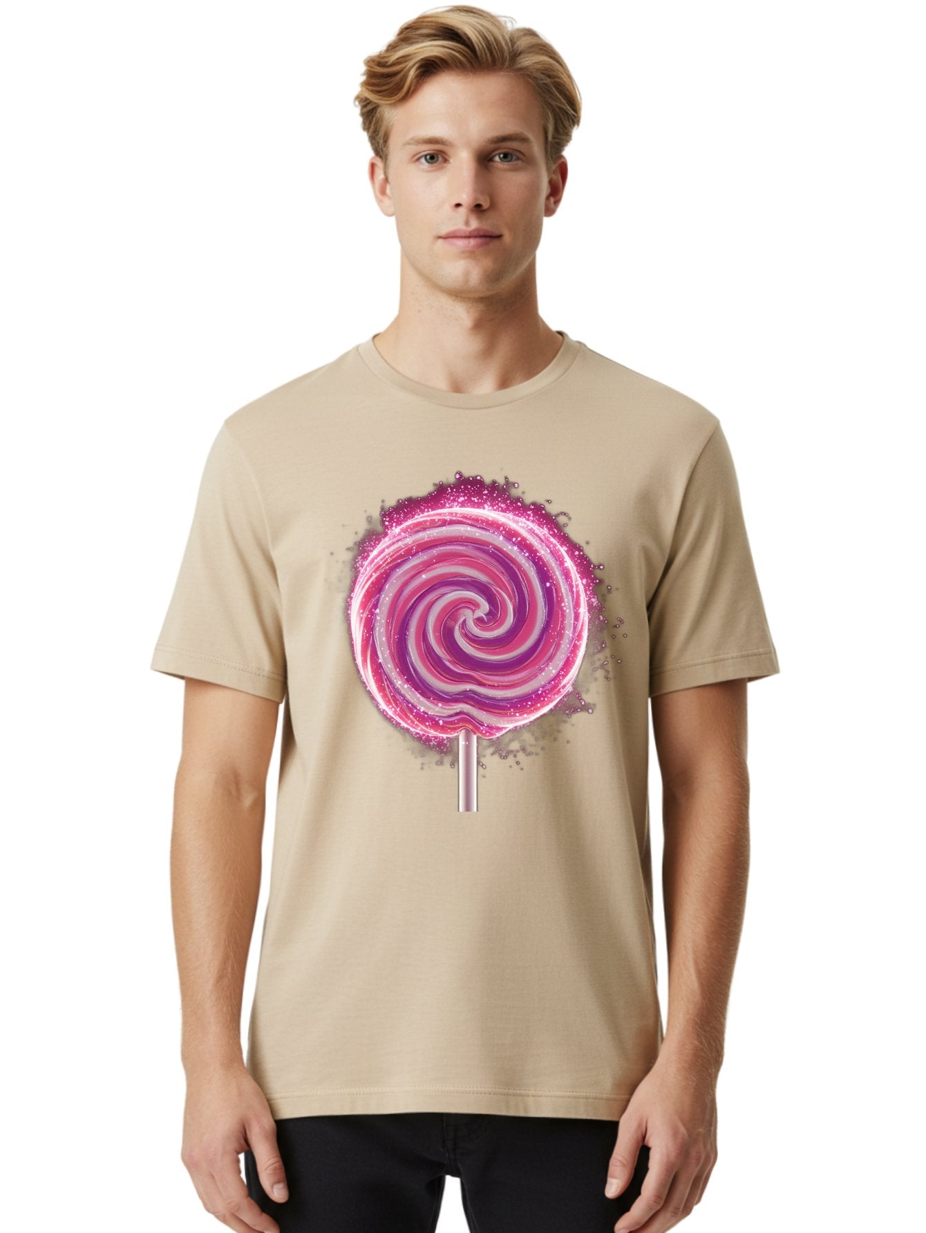 Pink-Swirl-Lollipop Men'S Graphic Tee, 100% Cotton, Comfortable Casual Summer Wear, Machine Washable, Vintage Camera, Old Camera, Antique Camera, Black Camera, Classic Photography, Photography Equipment, Nostalgic Device, Film Camera, Baj695 16