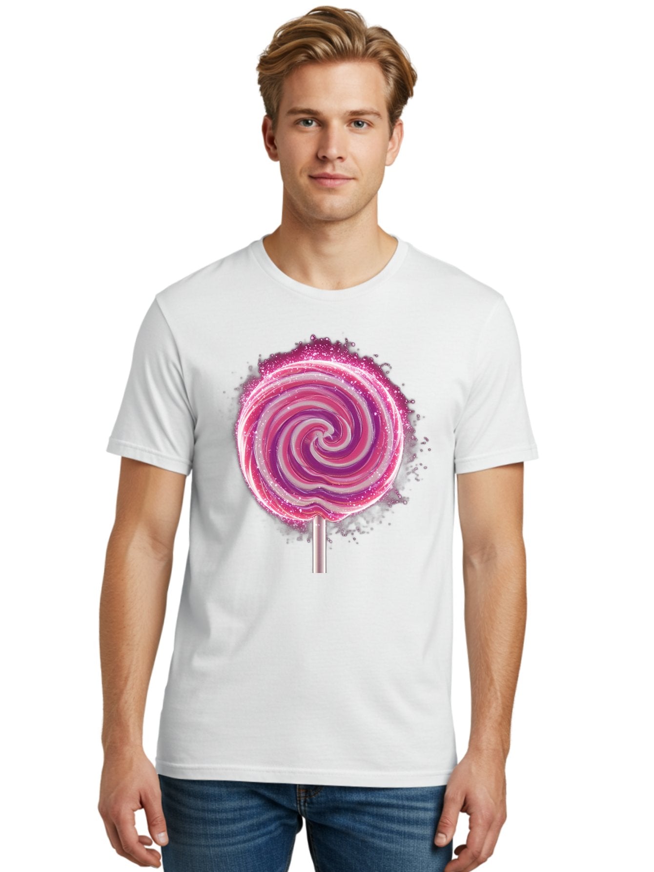 Pink-Swirl-Lollipop Men'S Graphic Tee, 100% Cotton, Comfortable Casual Summer Wear, Machine Washable, Vintage Camera, Old Camera, Antique Camera, Black Camera, Classic Photography, Photography Equipment, Nostalgic Device, Film Camera, Baj695 30