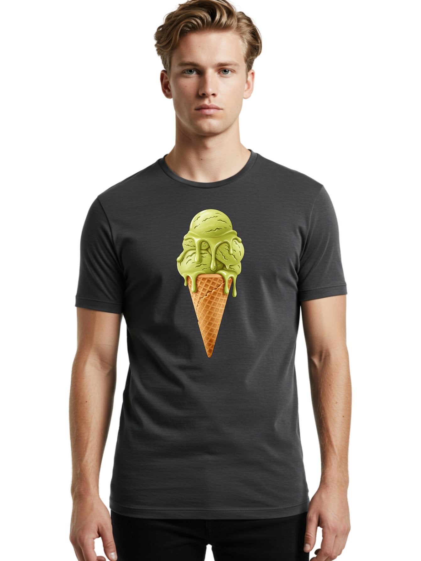 Pistachio-Ice-Cream-Cone Men'S Graphic Tee, 100% Cotton, Comfortable Casual Summer Wear, Machine Washable, Vintage Camera, Old Camera, Antique Camera, Black Camera, Classic Photography, Photography Equipment, Nostalgic Device, Film Camera, Baj697 19