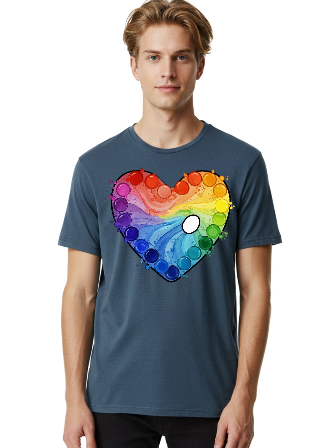 Pop-It-Heart-1 Men'S Graphic Tee, 100% Cotton, Comfortable Casual Summer Wear, Machine Washable, Vintage Camera, Old Camera, Antique Camera, Black Camera, Classic Photography, Photography Equipment, Nostalgic Device, Film Camera, Camera Art Baj698 24