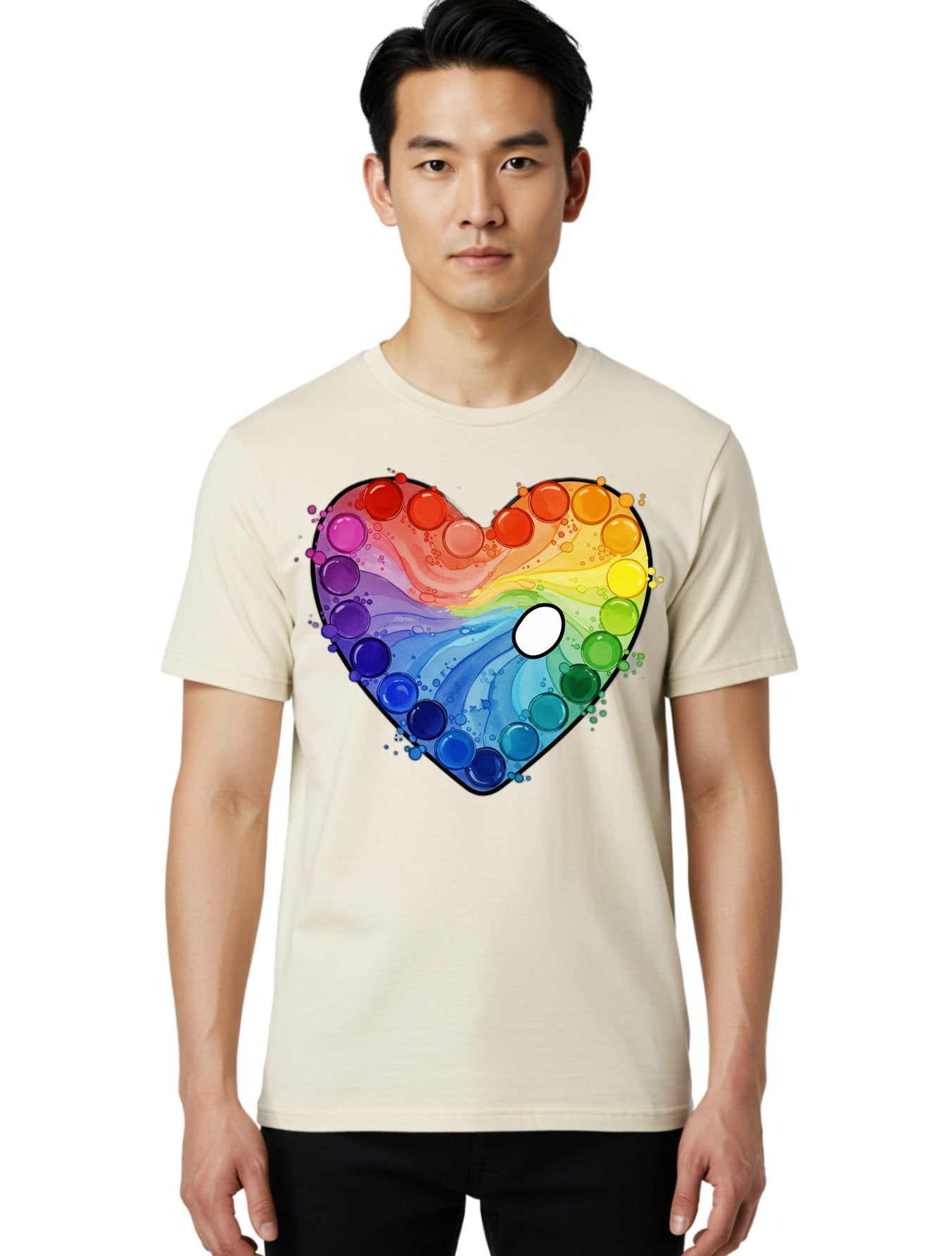 Pop-It-Heart-1 Men'S Graphic Tee, 100% Cotton, Comfortable Casual Summer Wear, Machine Washable, Vintage Camera, Old Camera, Antique Camera, Black Camera, Classic Photography, Photography Equipment, Nostalgic Device, Film Camera, Camera Art Baj698 30