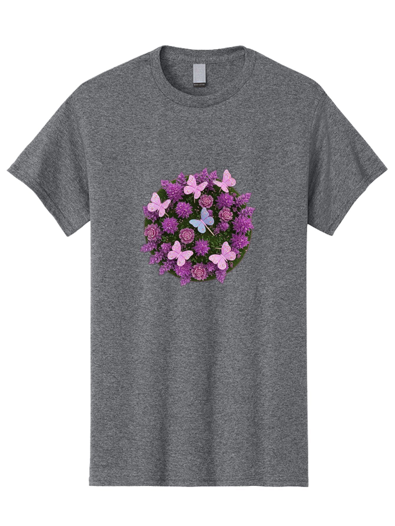 Purple-Flowers-With-Butterflies Men'S Graphic Tee, 100% Cotton, Comfortable Casual Summer Wear, Machine Washable, Vintage Camera, Old Camera, Antique Camera, Black Camera, Classic Photography, Photography Equipment, Nostalgic Device, Baj713 15