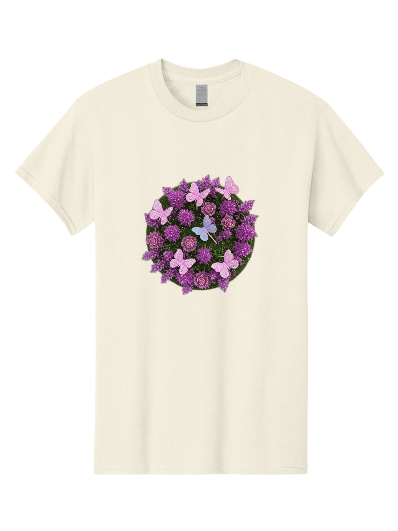 Purple-Flowers-With-Butterflies Men'S Graphic Tee, 100% Cotton, Comfortable Casual Summer Wear, Machine Washable, Vintage Camera, Old Camera, Antique Camera, Black Camera, Classic Photography, Photography Equipment, Nostalgic Device, Baj713 7
