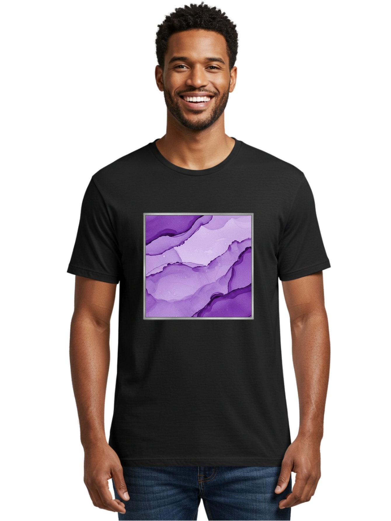 Purple-Marble-Pattern Men'S Graphic Tee, 100% Cotton, Comfortable Casual Summer Wear, Machine Washable, Vintage Camera, Old Camera, Antique Camera, Black Camera, Classic Photography, Photography Equipment, Nostalgic Device, Film Camera, Baj714 19