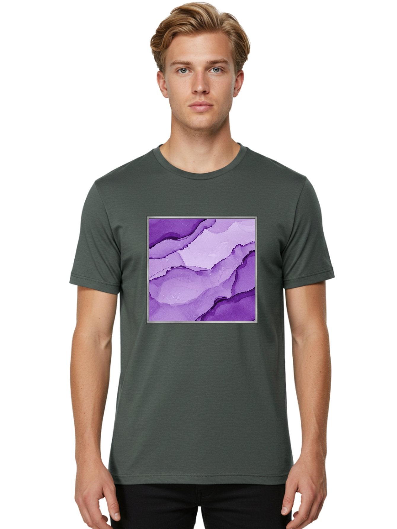 Purple-Marble-Pattern Men'S Graphic Tee, 100% Cotton, Comfortable Casual Summer Wear, Machine Washable, Vintage Camera, Old Camera, Antique Camera, Black Camera, Classic Photography, Photography Equipment, Nostalgic Device, Film Camera, Baj714 30