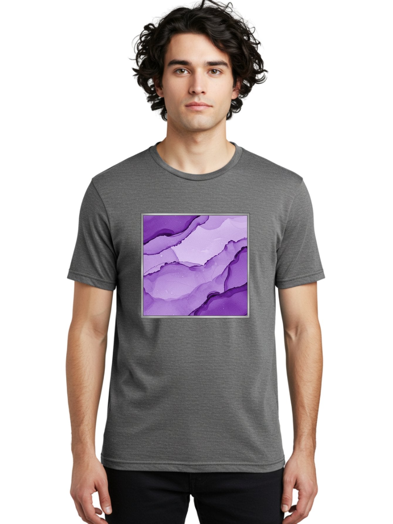 Purple-Marble-Pattern Men'S Graphic Tee, 100% Cotton, Comfortable Casual Summer Wear, Machine Washable, Vintage Camera, Old Camera, Antique Camera, Black Camera, Classic Photography, Photography Equipment, Nostalgic Device, Film Camera, Baj714 26