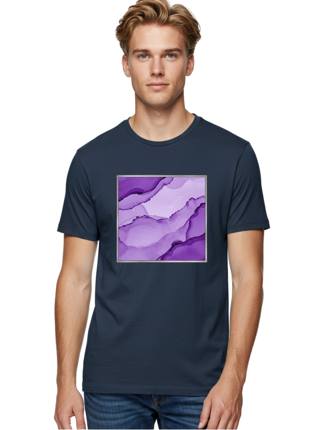 Purple-Marble-Pattern Men'S Graphic Tee, 100% Cotton, Comfortable Casual Summer Wear, Machine Washable, Vintage Camera, Old Camera, Antique Camera, Black Camera, Classic Photography, Photography Equipment, Nostalgic Device, Film Camera, Baj714 20