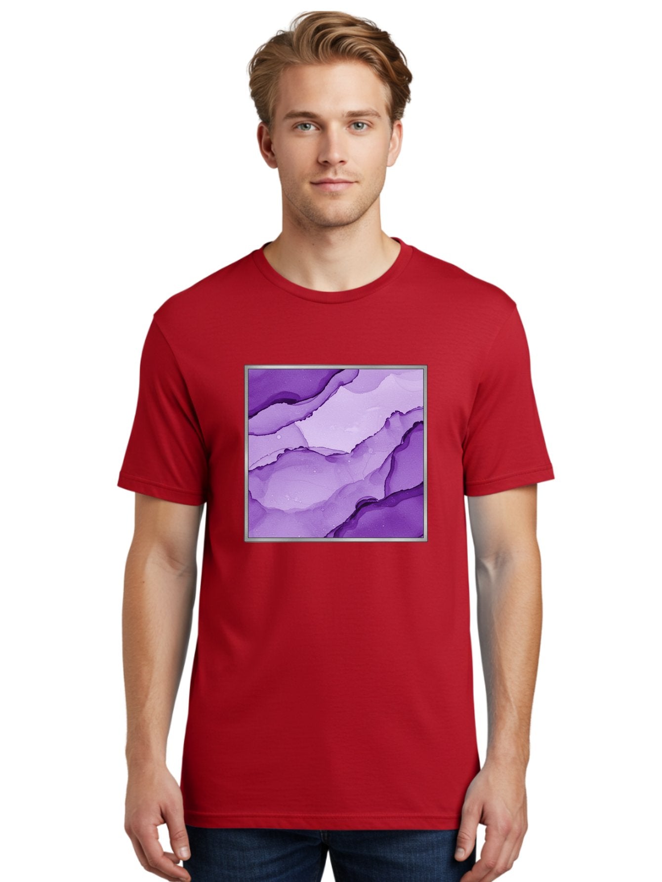 Purple-Marble-Pattern Men'S Graphic Tee, 100% Cotton, Comfortable Casual Summer Wear, Machine Washable, Vintage Camera, Old Camera, Antique Camera, Black Camera, Classic Photography, Photography Equipment, Nostalgic Device, Film Camera, Baj714 24