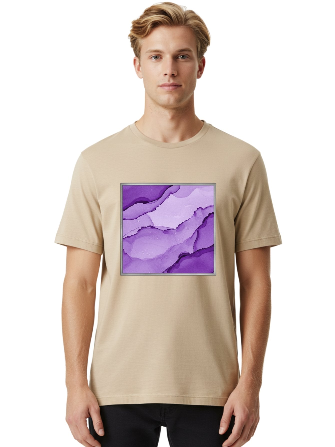 Purple-Marble-Pattern Men'S Graphic Tee, 100% Cotton, Comfortable Casual Summer Wear, Machine Washable, Vintage Camera, Old Camera, Antique Camera, Black Camera, Classic Photography, Photography Equipment, Nostalgic Device, Film Camera, Baj714 29