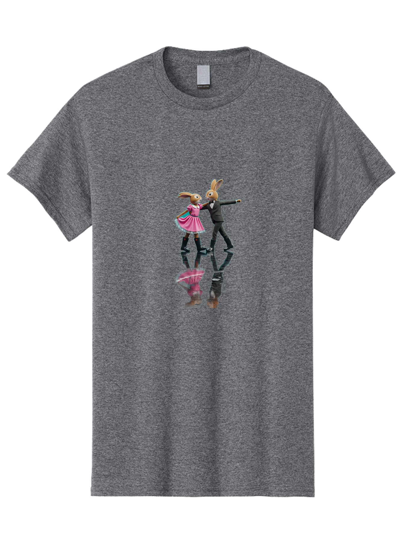 Rabbit-Couple-Dancing Men'S Graphic Tee, 100% Cotton, Comfortable Casual Summer Wear, Machine Washable, Vintage Camera, Old Camera, Antique Camera, Black Camera, Classic Photography, Photography Equipment, Nostalgic Device, Film Camera, Baj718 3