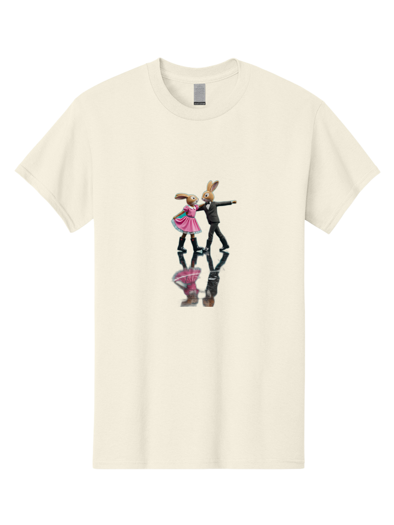 Rabbit-Couple-Dancing Men'S Graphic Tee, 100% Cotton, Comfortable Casual Summer Wear, Machine Washable, Vintage Camera, Old Camera, Antique Camera, Black Camera, Classic Photography, Photography Equipment, Nostalgic Device, Film Camera, Baj718
