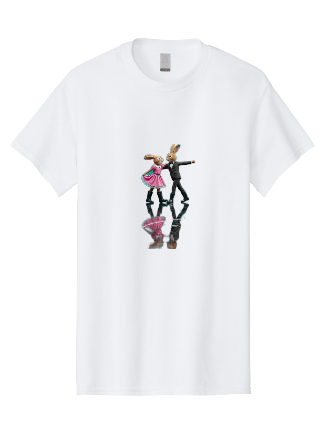 Rabbit-Couple-Dancing Men'S Graphic Tee, 100% Cotton, Comfortable Casual Summer Wear, Machine Washable, Vintage Camera, Old Camera, Antique Camera, Black Camera, Classic Photography, Photography Equipment, Nostalgic Device, Film Camera, Baj718