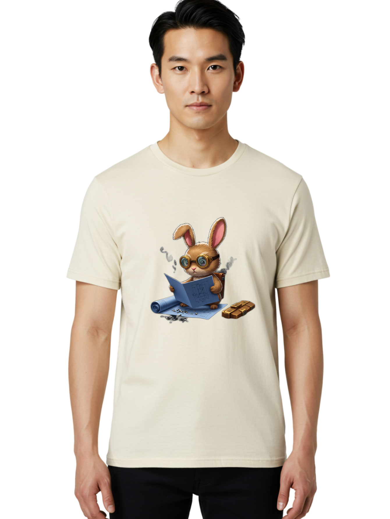Rabbit-Explorer Men'S Graphic Tee, 100% Cotton, Comfortable Casual Summer Wear, Machine Washable, Vintage Camera, Old Camera, Antique Camera, Black Camera, Classic Photography, Photography Equipment, Nostalgic Device, Film Camera, Camera Art Baj719 20