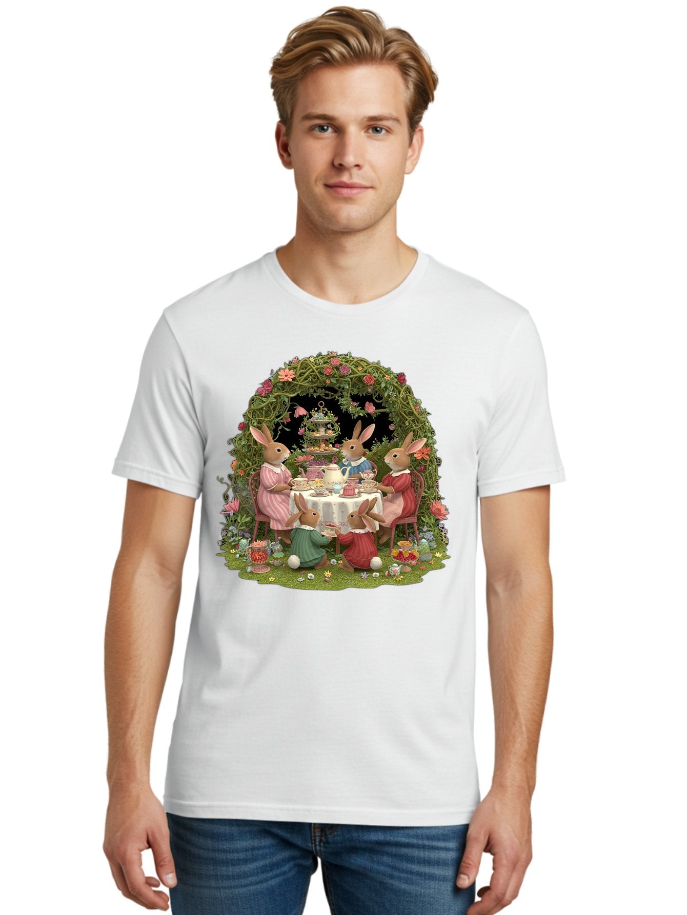 Rabbit-Family-Tea-Party Men'S Graphic Tee, 100% Cotton, Comfortable Casual Summer Wear, Machine Washable, Vintage Camera, Old Camera, Antique Camera, Black Camera, Classic Photography, Photography Equipment, Nostalgic Device, Film Camera, Baj720 28