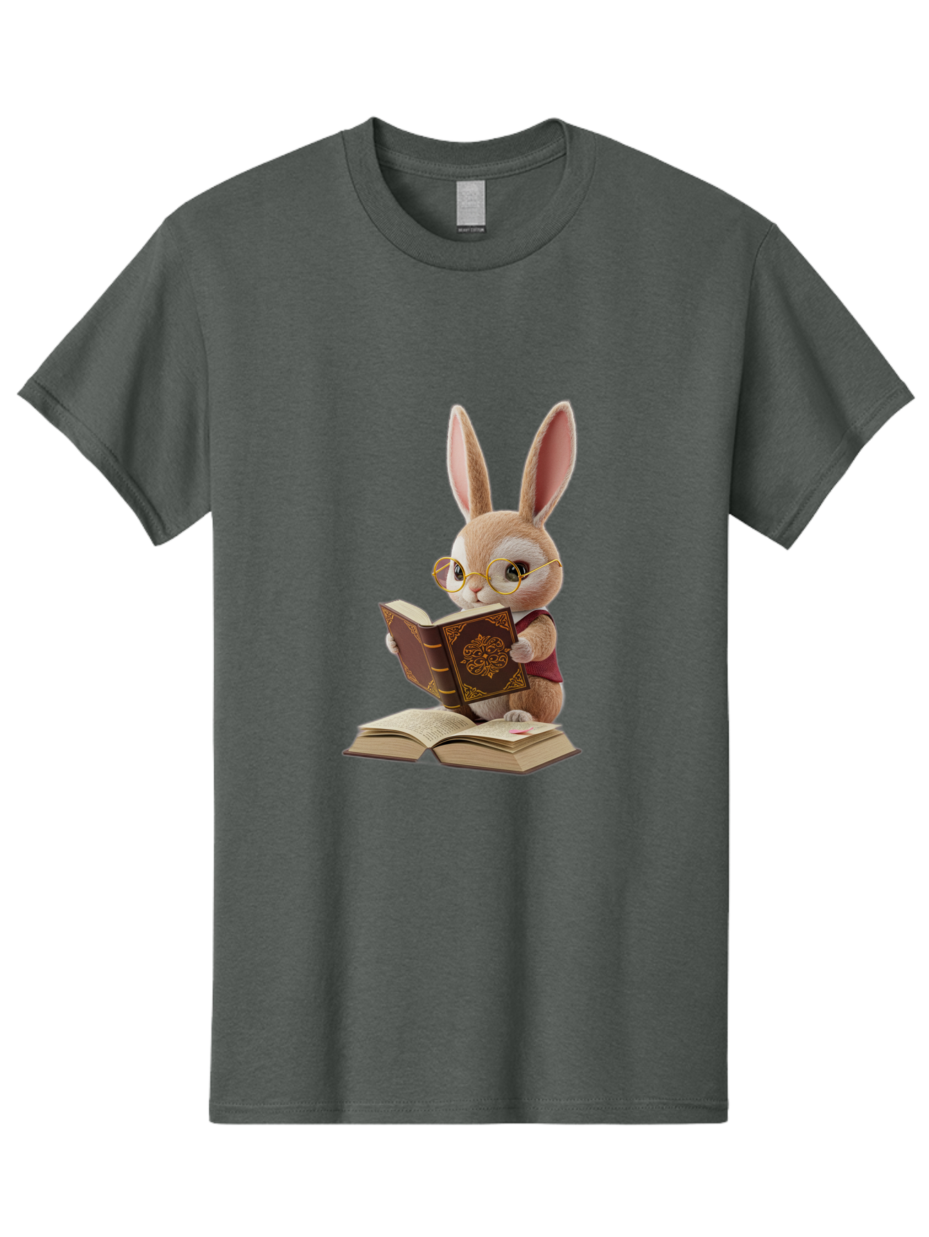 Rabbit-Reading-Book-1 Men'S Graphic Tee, 100% Cotton, Comfortable Casual Summer Wear, Machine Washable, Vintage Camera, Old Camera, Antique Camera, Black Camera, Classic Photography, Photography Equipment, Nostalgic Device, Film Camera, Baj723 3