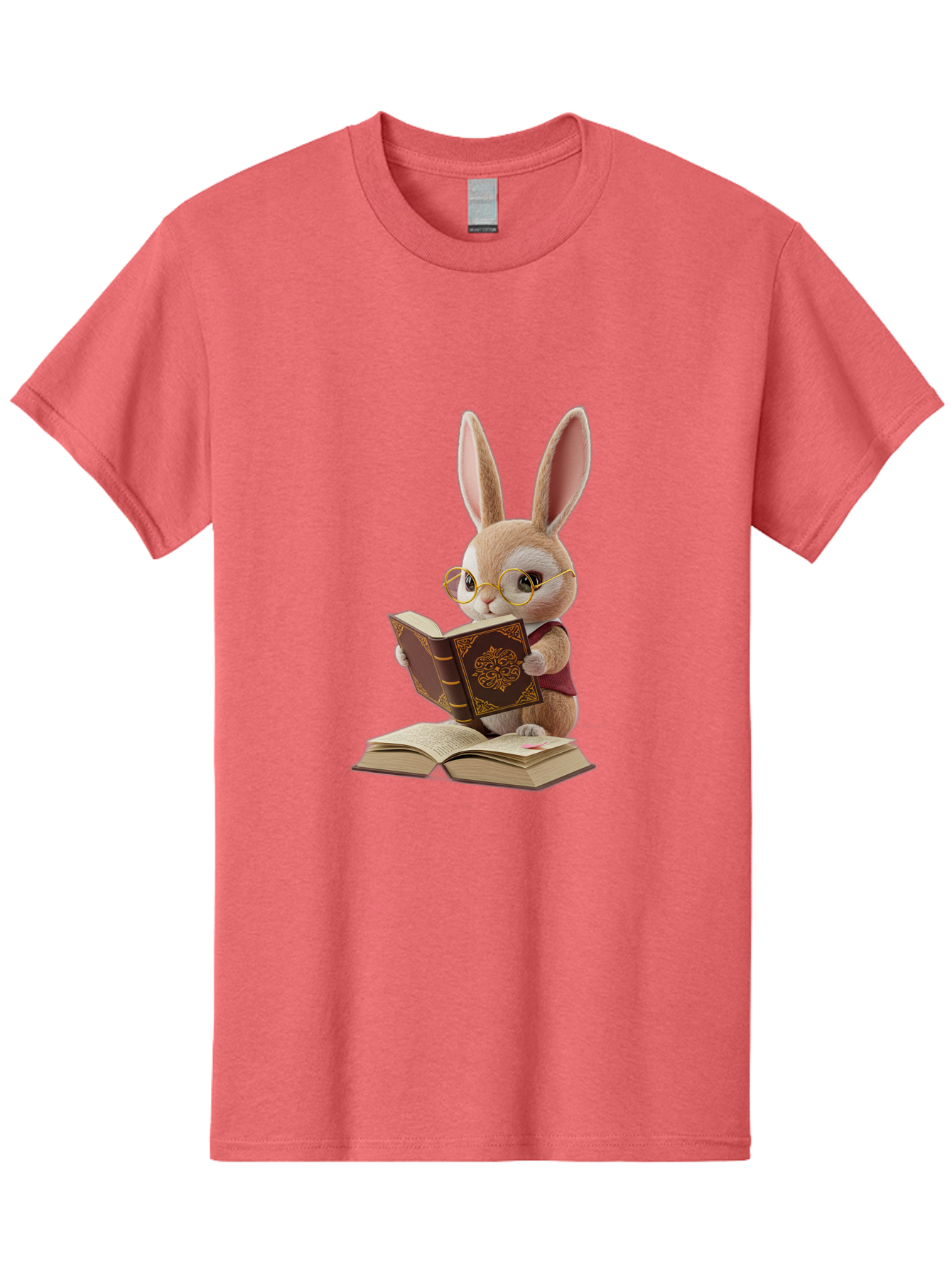 Rabbit-Reading-Book-1 Men'S Graphic Tee, 100% Cotton, Comfortable Casual Summer Wear, Machine Washable, Vintage Camera, Old Camera, Antique Camera, Black Camera, Classic Photography, Photography Equipment, Nostalgic Device, Film Camera, Baj723