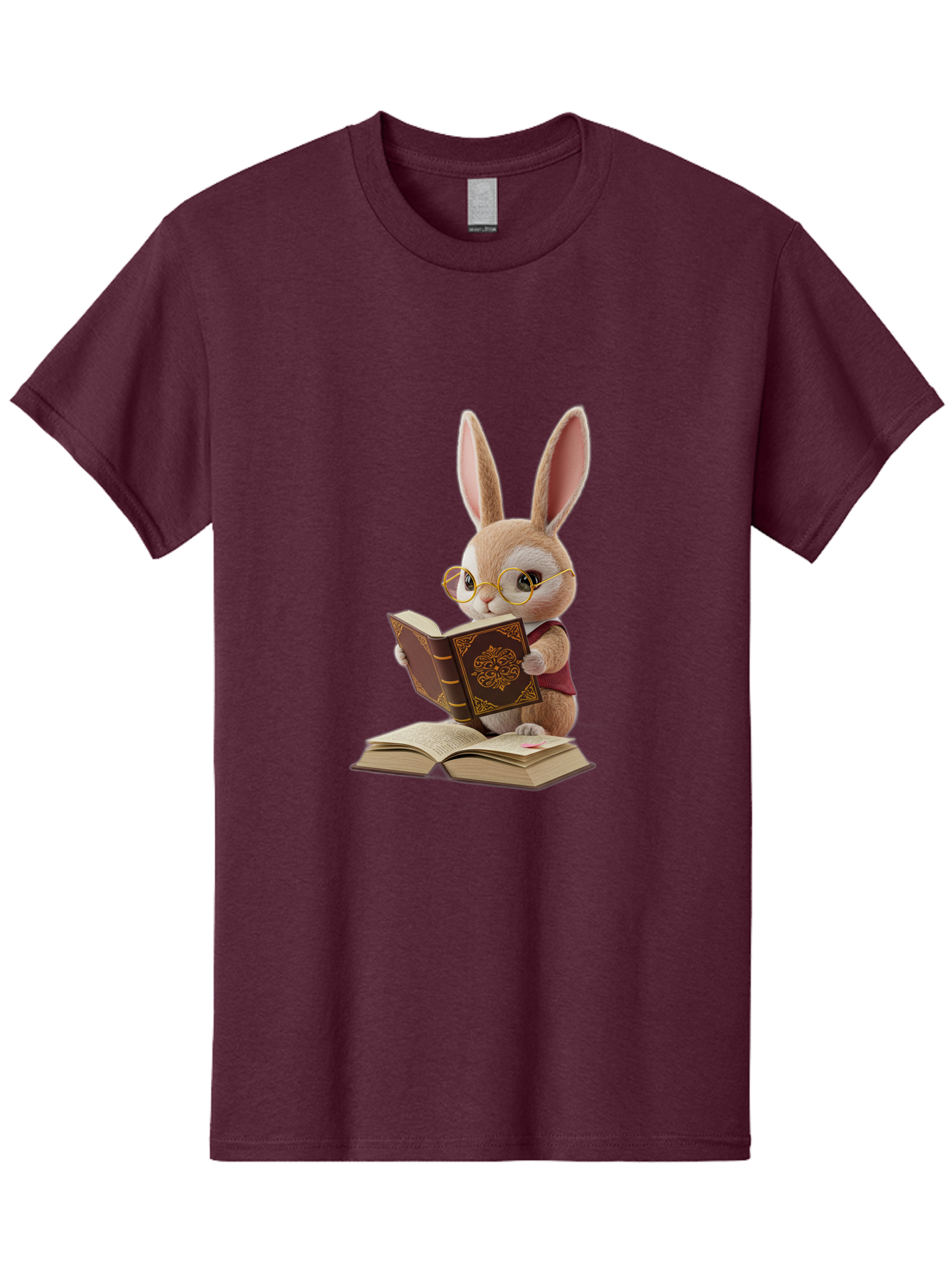Rabbit-Reading-Book-1 Men'S Graphic Tee, 100% Cotton, Comfortable Casual Summer Wear, Machine Washable, Vintage Camera, Old Camera, Antique Camera, Black Camera, Classic Photography, Photography Equipment, Nostalgic Device, Film Camera, Baj723