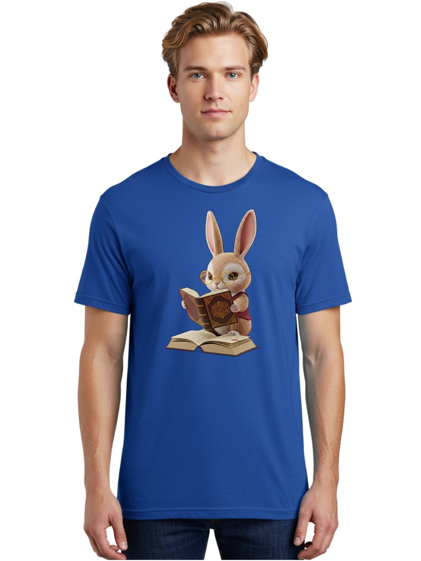 Rabbit-Reading-Book-1 Men'S Graphic Tee, 100% Cotton, Comfortable Casual Summer Wear, Machine Washable, Vintage Camera, Old Camera, Antique Camera, Black Camera, Classic Photography, Photography Equipment, Nostalgic Device, Film Camera, Baj723 22
