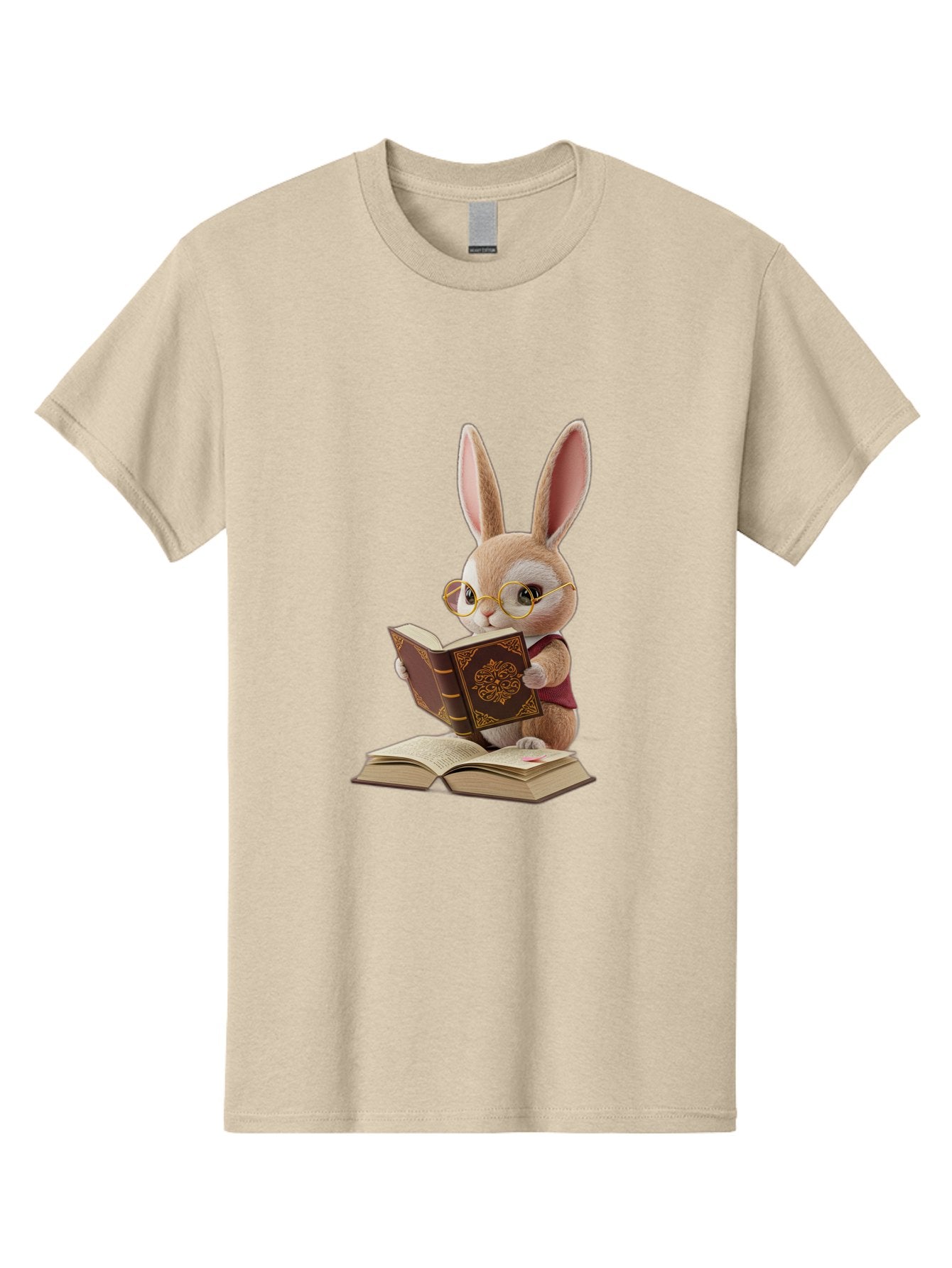 Rabbit-Reading-Book-1 Men'S Graphic Tee, 100% Cotton, Comfortable Casual Summer Wear, Machine Washable, Vintage Camera, Old Camera, Antique Camera, Black Camera, Classic Photography, Photography Equipment, Nostalgic Device, Film Camera, Baj723