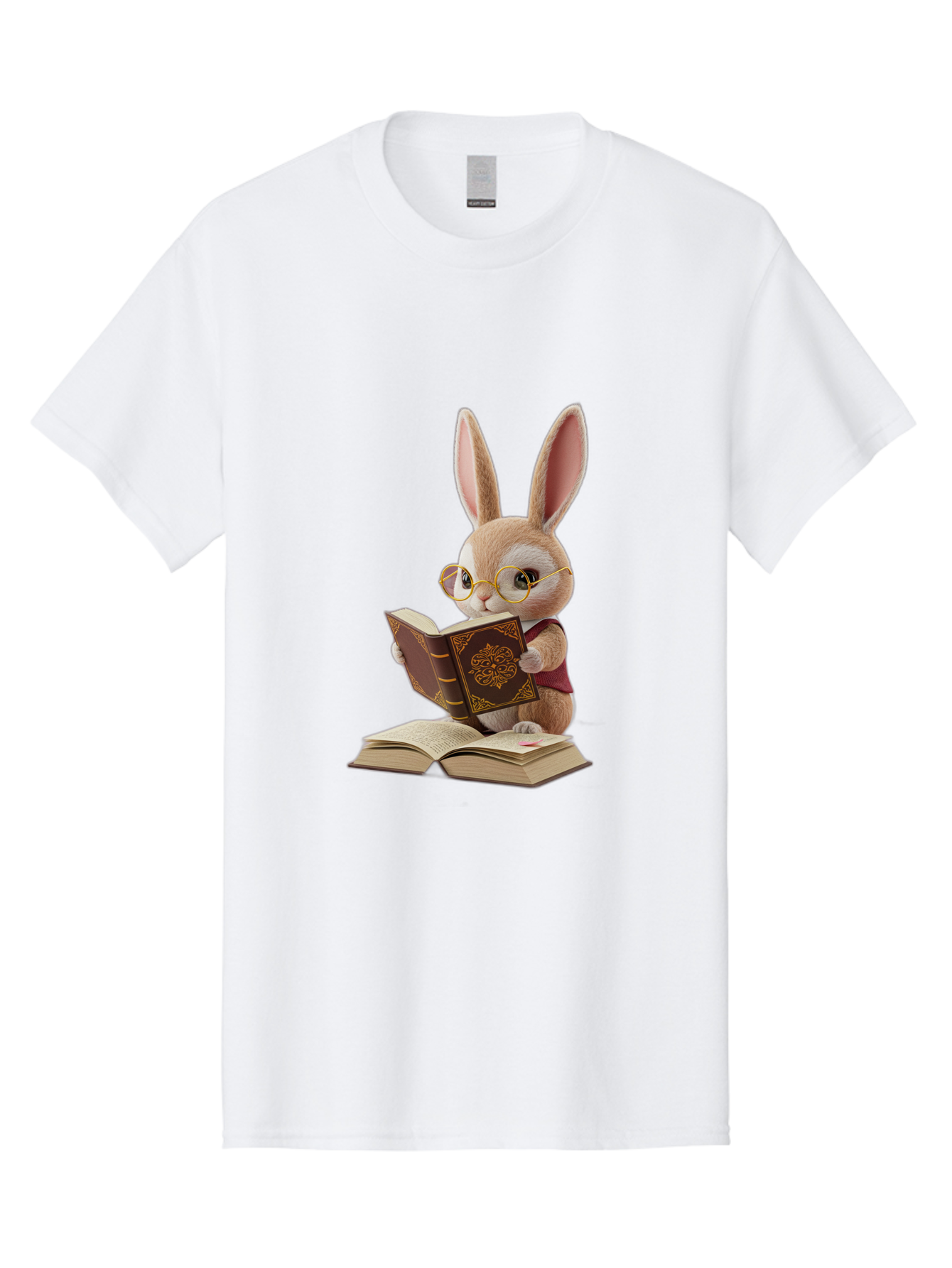 Rabbit-Reading-Book-1 Men'S Graphic Tee, 100% Cotton, Comfortable Casual Summer Wear, Machine Washable, Vintage Camera, Old Camera, Antique Camera, Black Camera, Classic Photography, Photography Equipment, Nostalgic Device, Film Camera, Baj723 7