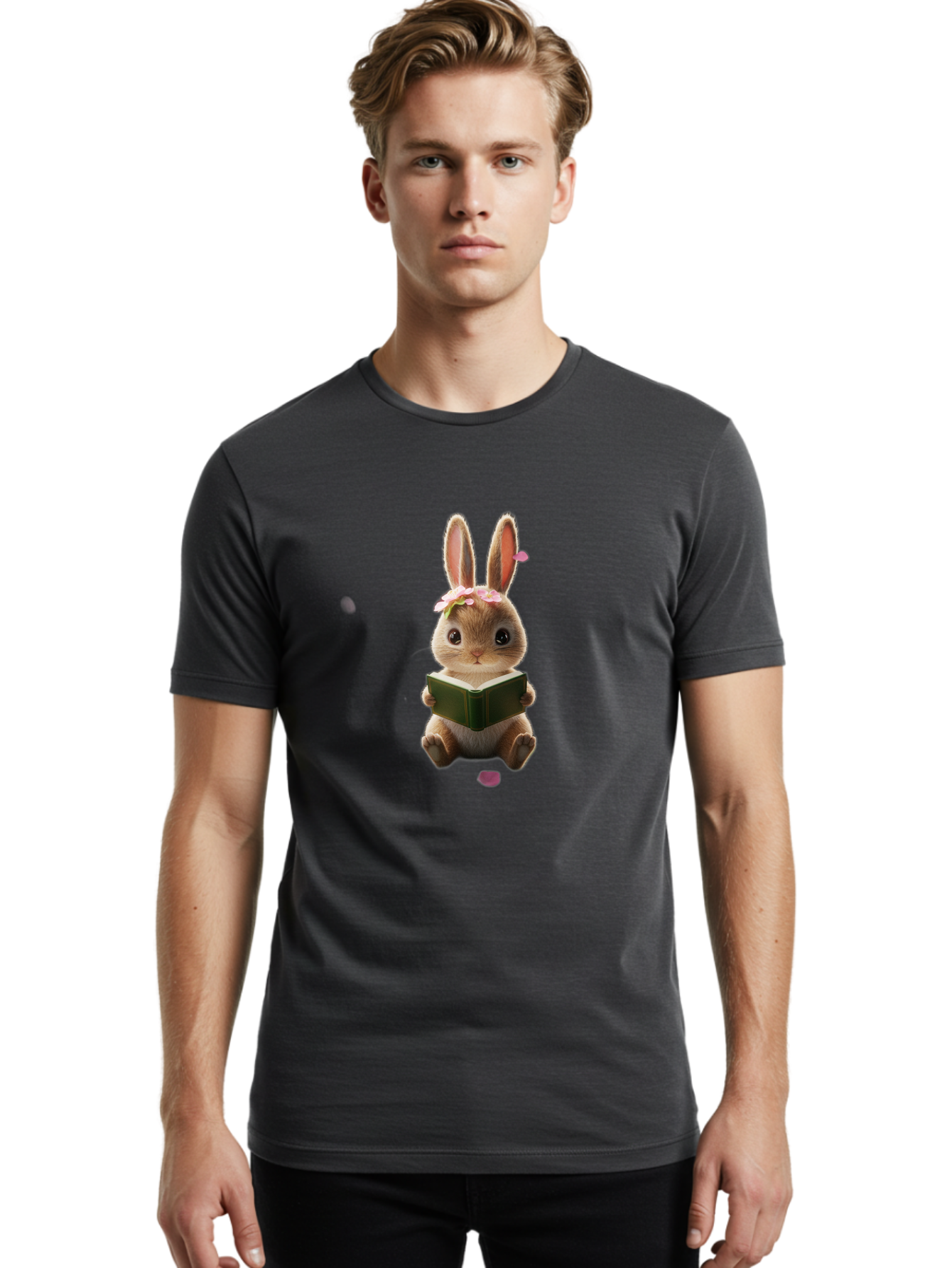Rabbit-Reading-Book Men'S Graphic Tee, 100% Cotton, Comfortable Casual Summer Wear, Machine Washable, Vintage Camera, Old Camera, Antique Camera, Black Camera, Classic Photography, Photography Equipment, Nostalgic Device, Film Camera, Baj724 27