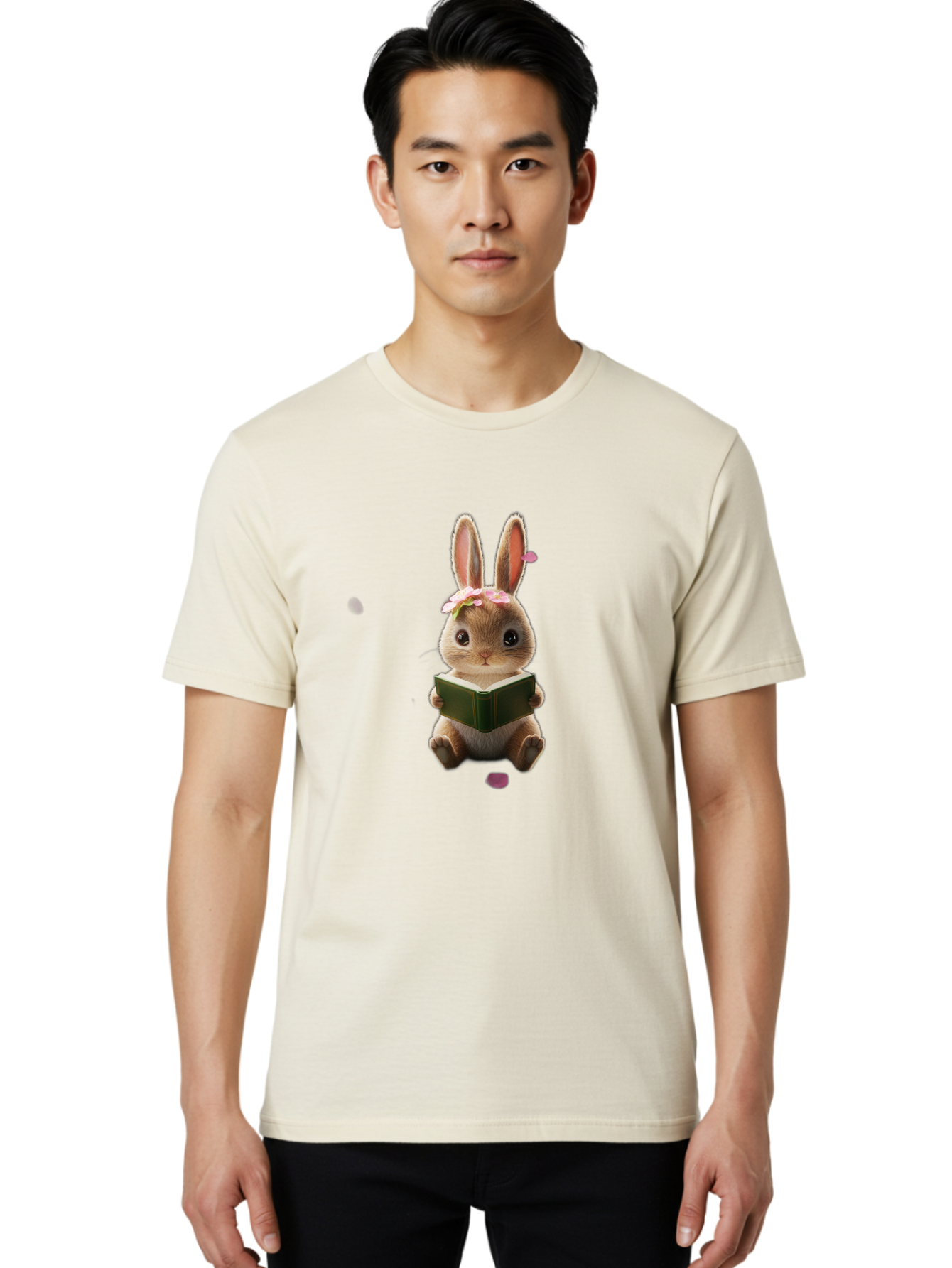 Rabbit-Reading-Book Men'S Graphic Tee, 100% Cotton, Comfortable Casual Summer Wear, Machine Washable, Vintage Camera, Old Camera, Antique Camera, Black Camera, Classic Photography, Photography Equipment, Nostalgic Device, Film Camera, Baj724 24