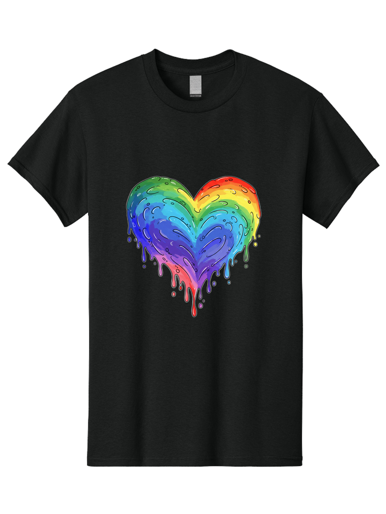 Rainbow-Dripping-Heart Men'S Graphic Tee, 100% Cotton, Comfortable Casual Summer Wear, Machine Washable, Vintage Camera, Old Camera, Antique Camera, Black Camera, Classic Photography, Photography Equipment, Nostalgic Device, Film Camera, Baj727 4
