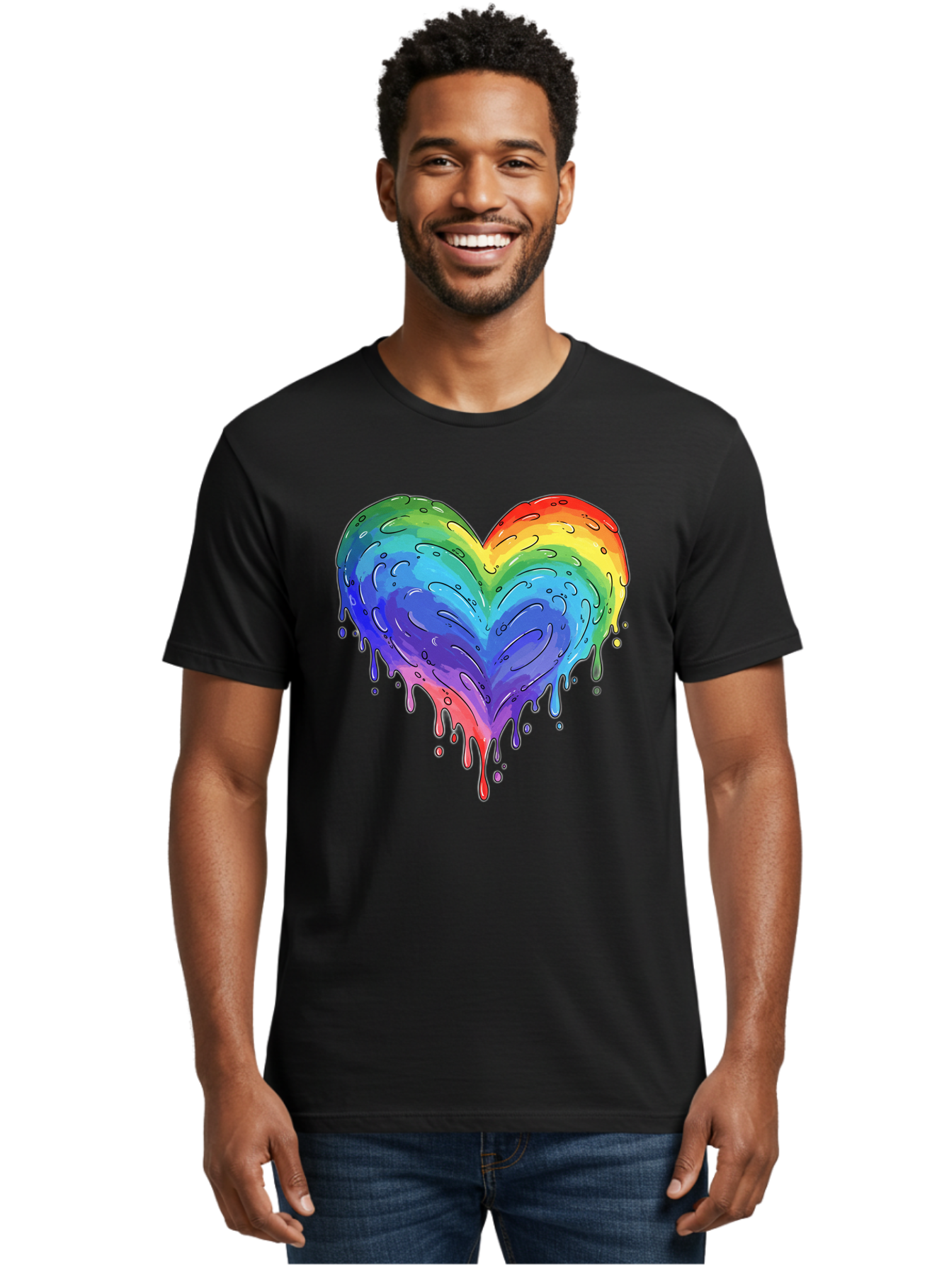 Rainbow-Dripping-Heart Men'S Graphic Tee, 100% Cotton, Comfortable Casual Summer Wear, Machine Washable, Vintage Camera, Old Camera, Antique Camera, Black Camera, Classic Photography, Photography Equipment, Nostalgic Device, Film Camera, Baj727 19
