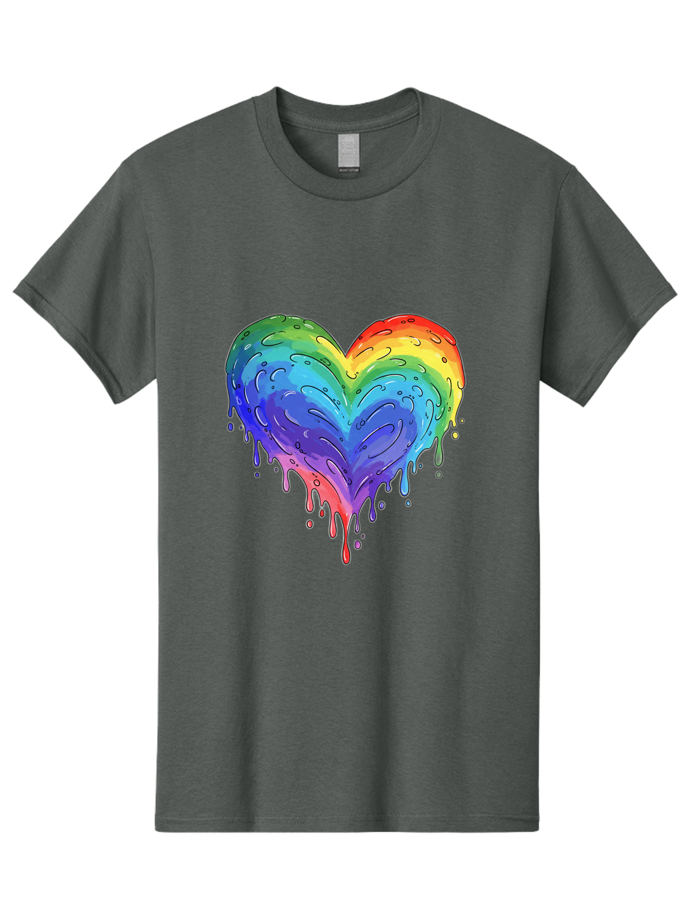 Rainbow-Dripping-Heart Men'S Graphic Tee, 100% Cotton, Comfortable Casual Summer Wear, Machine Washable, Vintage Camera, Old Camera, Antique Camera, Black Camera, Classic Photography, Photography Equipment, Nostalgic Device, Film Camera, Baj727 3