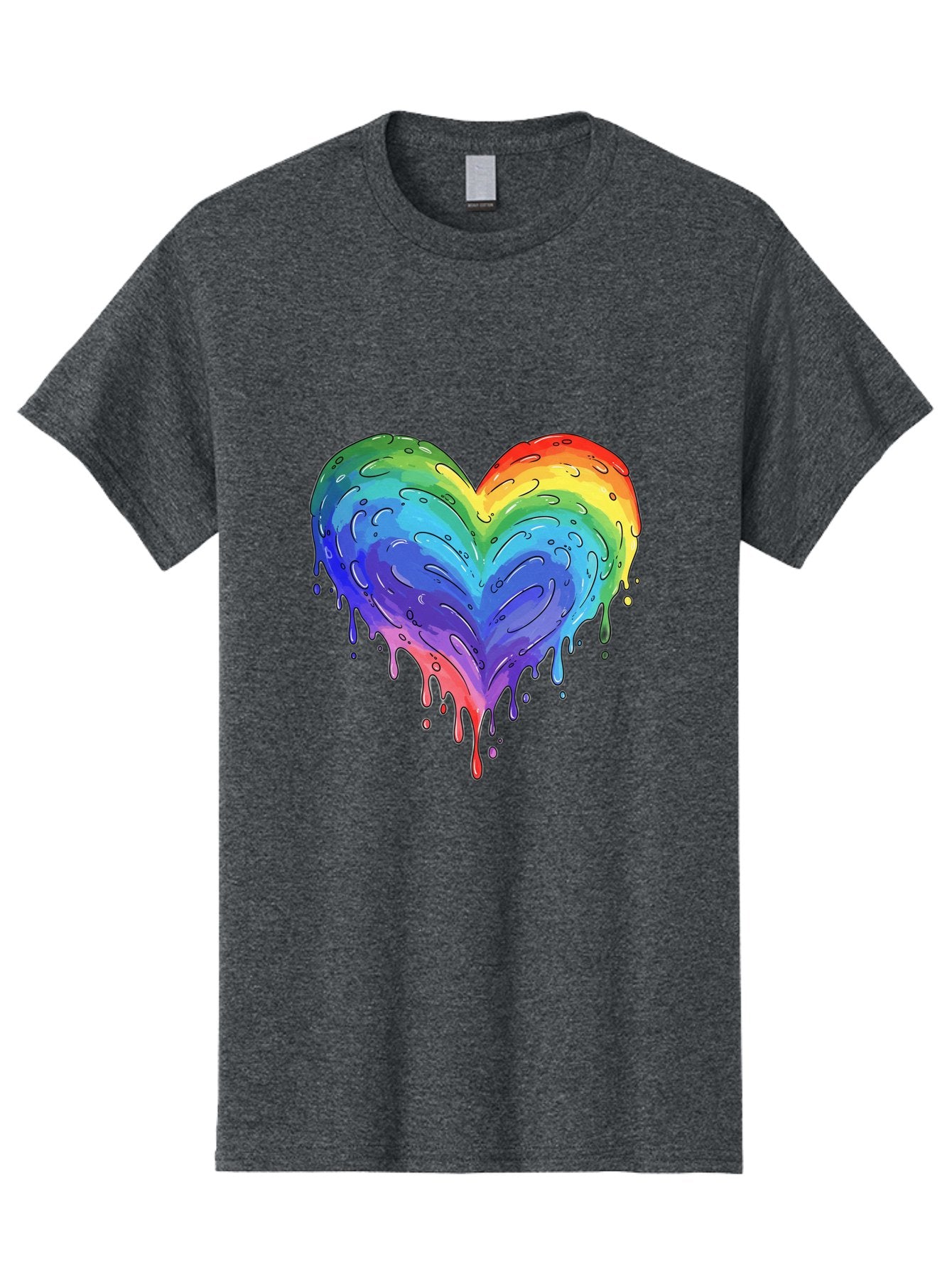 Rainbow-Dripping-Heart Men'S Graphic Tee, 100% Cotton, Comfortable Casual Summer Wear, Machine Washable, Vintage Camera, Old Camera, Antique Camera, Black Camera, Classic Photography, Photography Equipment, Nostalgic Device, Film Camera, Baj727