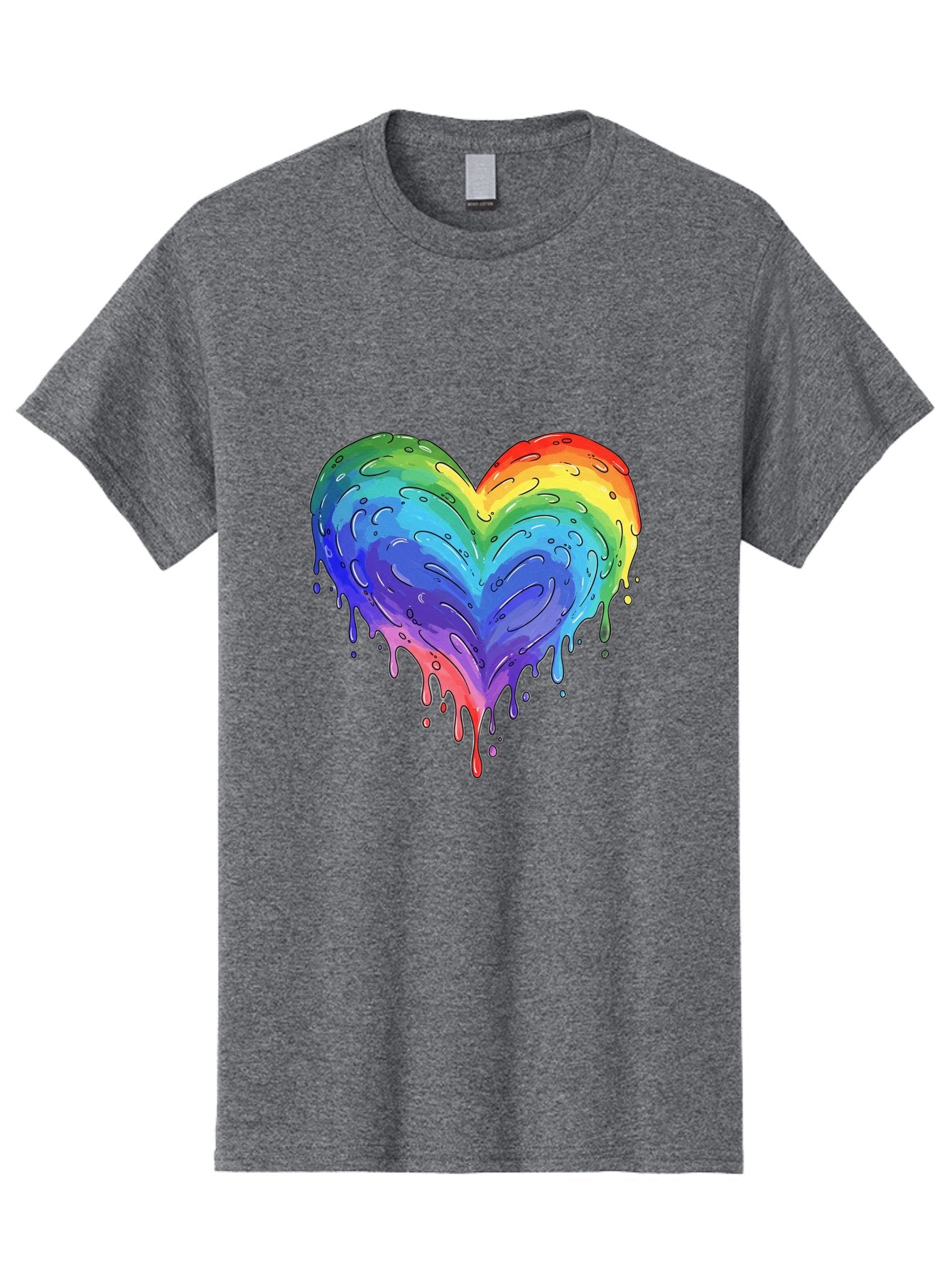 Rainbow-Dripping-Heart Men'S Graphic Tee, 100% Cotton, Comfortable Casual Summer Wear, Machine Washable, Vintage Camera, Old Camera, Antique Camera, Black Camera, Classic Photography, Photography Equipment, Nostalgic Device, Film Camera, Baj727 7