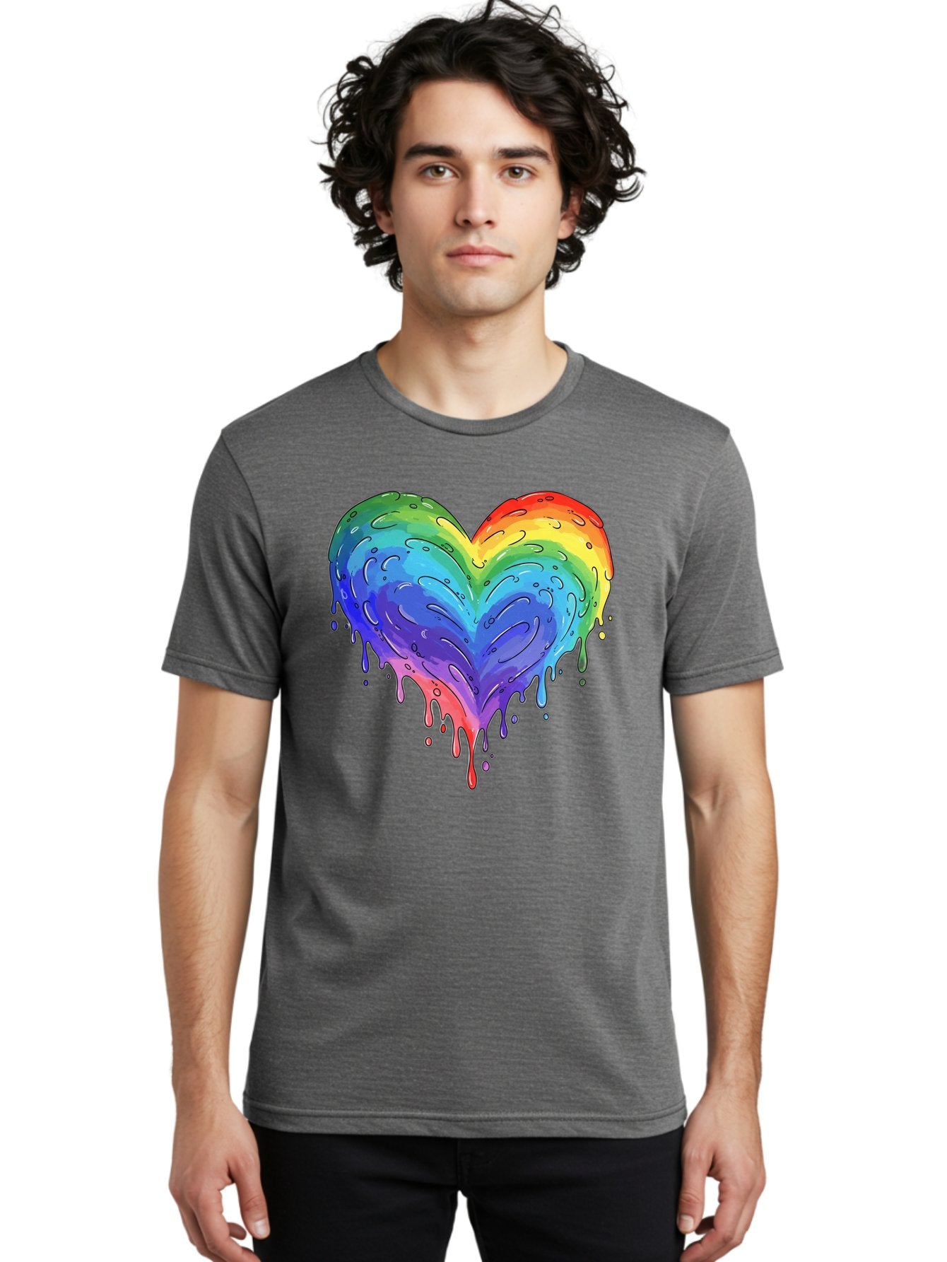 Rainbow-Dripping-Heart Men'S Graphic Tee, 100% Cotton, Comfortable Casual Summer Wear, Machine Washable, Vintage Camera, Old Camera, Antique Camera, Black Camera, Classic Photography, Photography Equipment, Nostalgic Device, Film Camera, Baj727 16