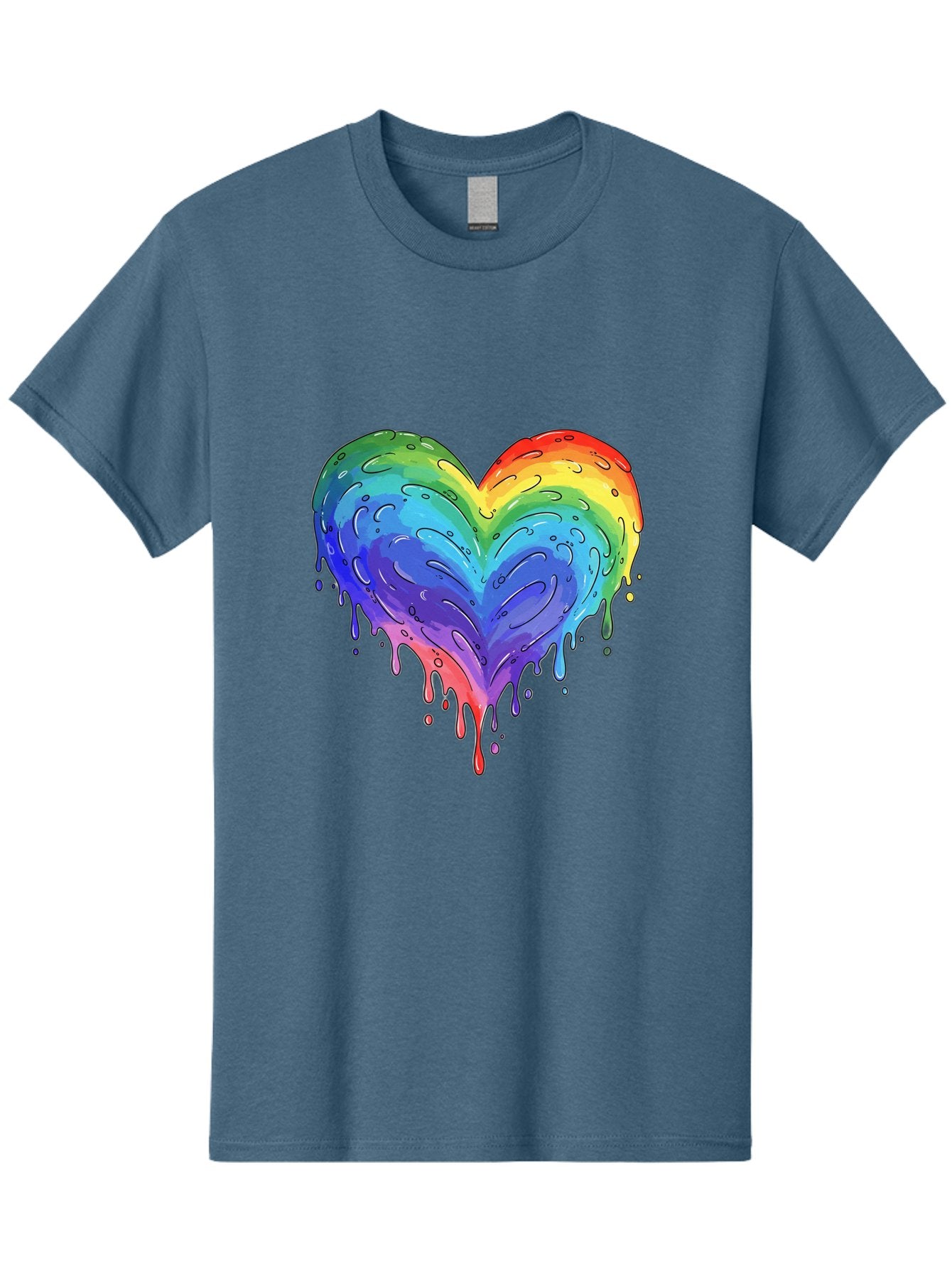 Rainbow-Dripping-Heart Men'S Graphic Tee, 100% Cotton, Comfortable Casual Summer Wear, Machine Washable, Vintage Camera, Old Camera, Antique Camera, Black Camera, Classic Photography, Photography Equipment, Nostalgic Device, Film Camera, Baj727 13