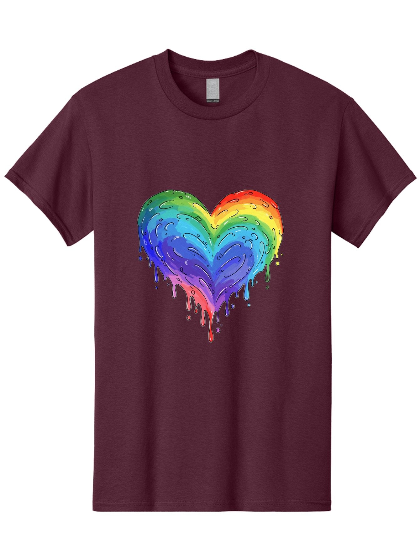 Rainbow-Dripping-Heart Men'S Graphic Tee, 100% Cotton, Comfortable Casual Summer Wear, Machine Washable, Vintage Camera, Old Camera, Antique Camera, Black Camera, Classic Photography, Photography Equipment, Nostalgic Device, Film Camera, Baj727 4