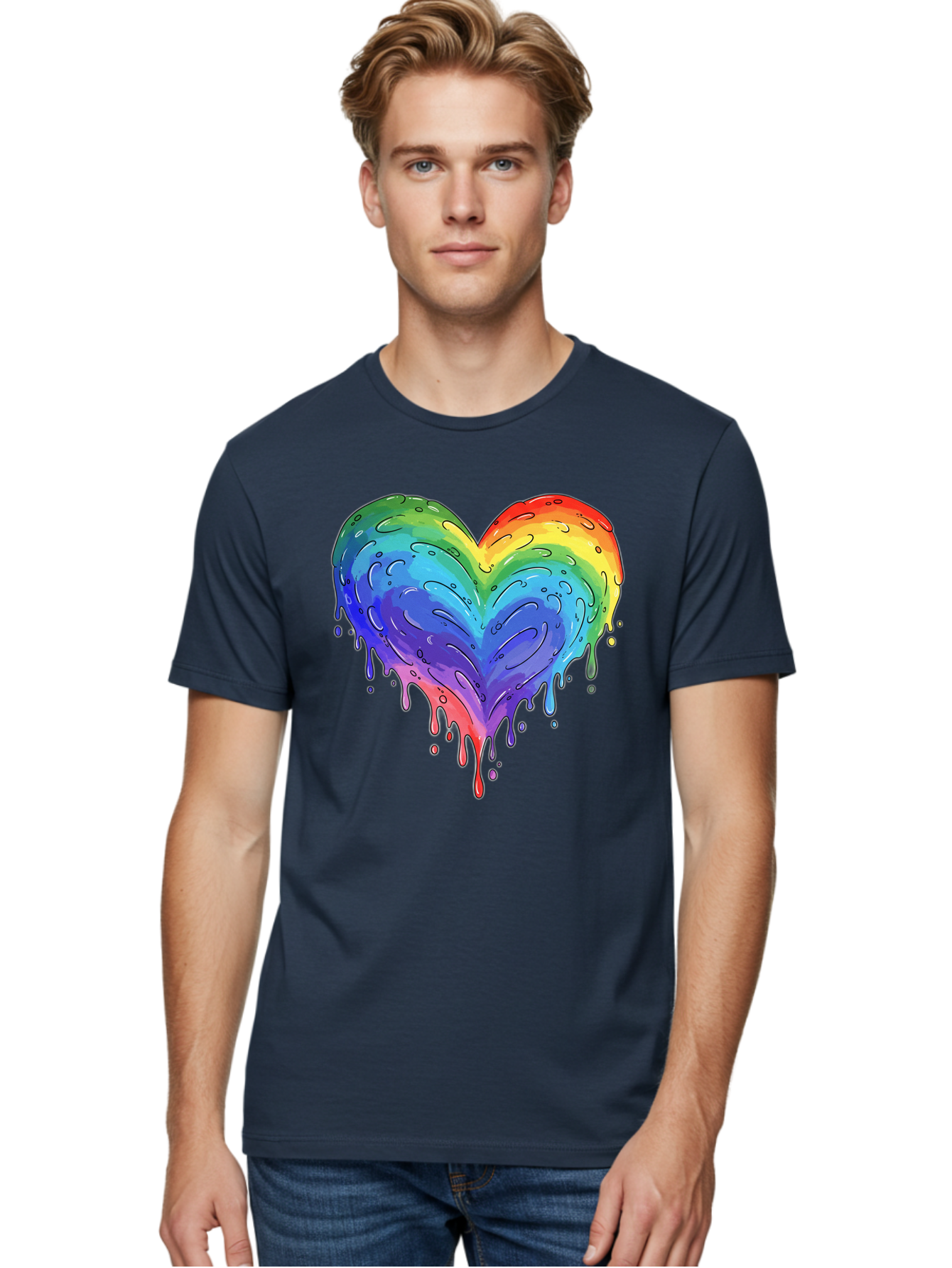 Rainbow-Dripping-Heart Men'S Graphic Tee, 100% Cotton, Comfortable Casual Summer Wear, Machine Washable, Vintage Camera, Old Camera, Antique Camera, Black Camera, Classic Photography, Photography Equipment, Nostalgic Device, Film Camera, Baj727 20