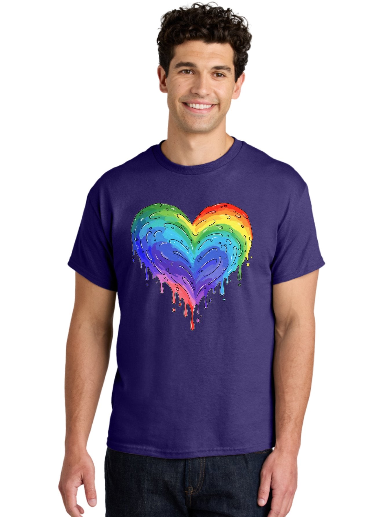 Rainbow-Dripping-Heart Men'S Graphic Tee, 100% Cotton, Comfortable Casual Summer Wear, Machine Washable, Vintage Camera, Old Camera, Antique Camera, Black Camera, Classic Photography, Photography Equipment, Nostalgic Device, Film Camera, Baj727 30