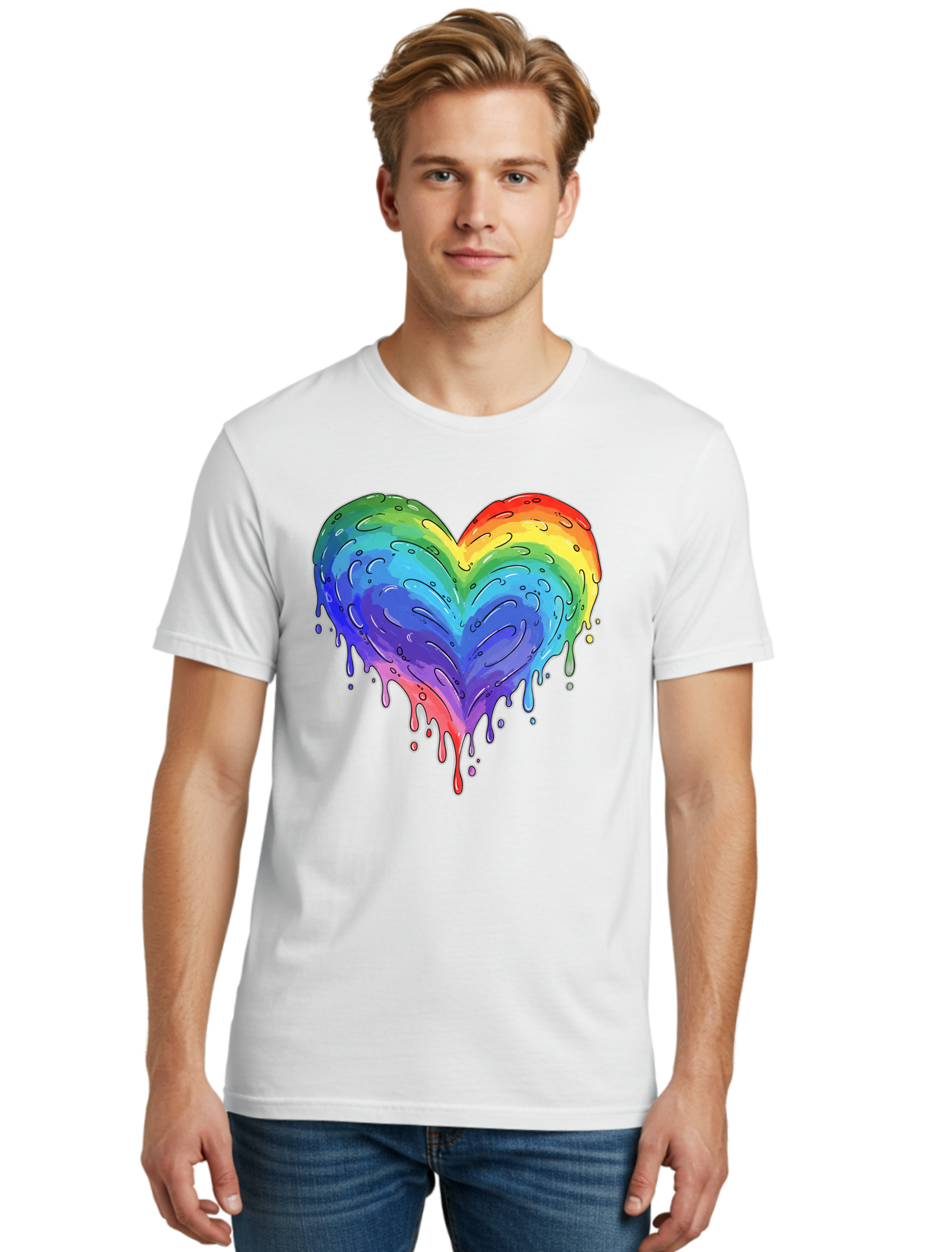 Rainbow-Dripping-Heart Men'S Graphic Tee, 100% Cotton, Comfortable Casual Summer Wear, Machine Washable, Vintage Camera, Old Camera, Antique Camera, Black Camera, Classic Photography, Photography Equipment, Nostalgic Device, Film Camera, Baj727 29