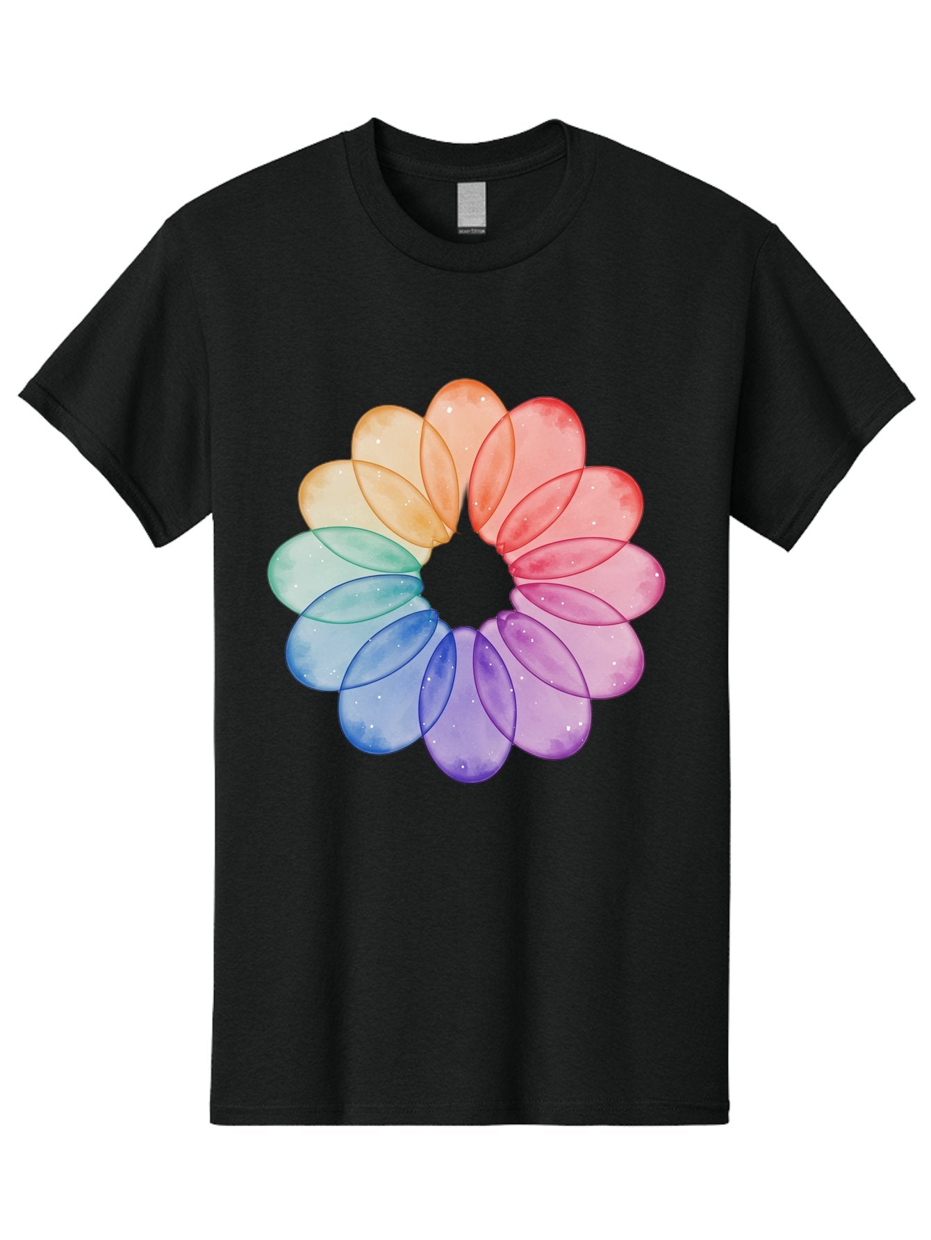Rainbow-Flower-Petals Men'S Graphic Tee, 100% Cotton, Comfortable Casual Summer Wear, Machine Washable, Vintage Camera, Old Camera, Antique Camera, Black Camera, Classic Photography, Photography Equipment, Nostalgic Device, Film Camera, Baj728 7