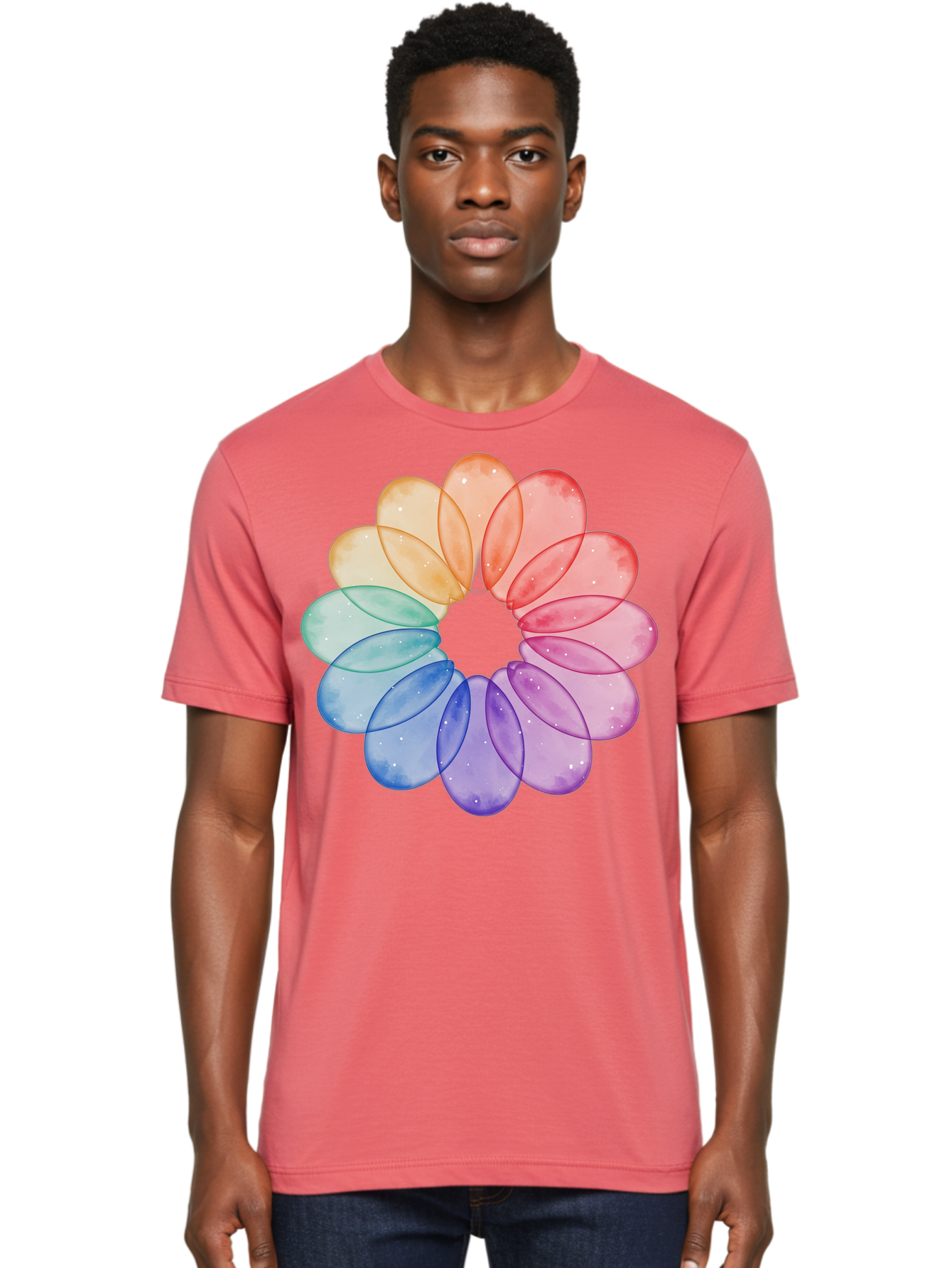 Rainbow-Flower-Petals Men'S Graphic Tee, 100% Cotton, Comfortable Casual Summer Wear, Machine Washable, Vintage Camera, Old Camera, Antique Camera, Black Camera, Classic Photography, Photography Equipment, Nostalgic Device, Film Camera, Baj728 27