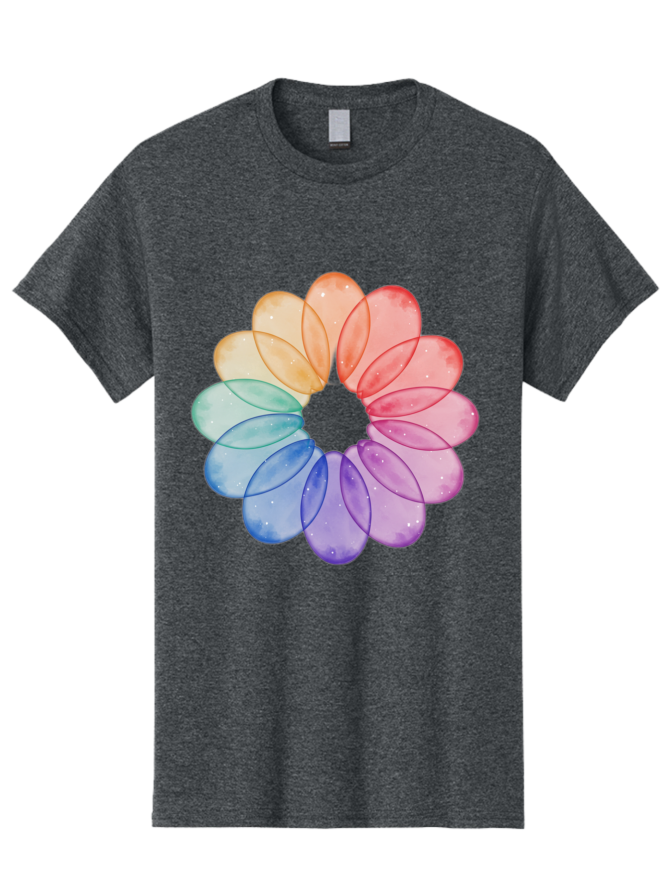 Rainbow-Flower-Petals Men'S Graphic Tee, 100% Cotton, Comfortable Casual Summer Wear, Machine Washable, Vintage Camera, Old Camera, Antique Camera, Black Camera, Classic Photography, Photography Equipment, Nostalgic Device, Film Camera, Baj728 6