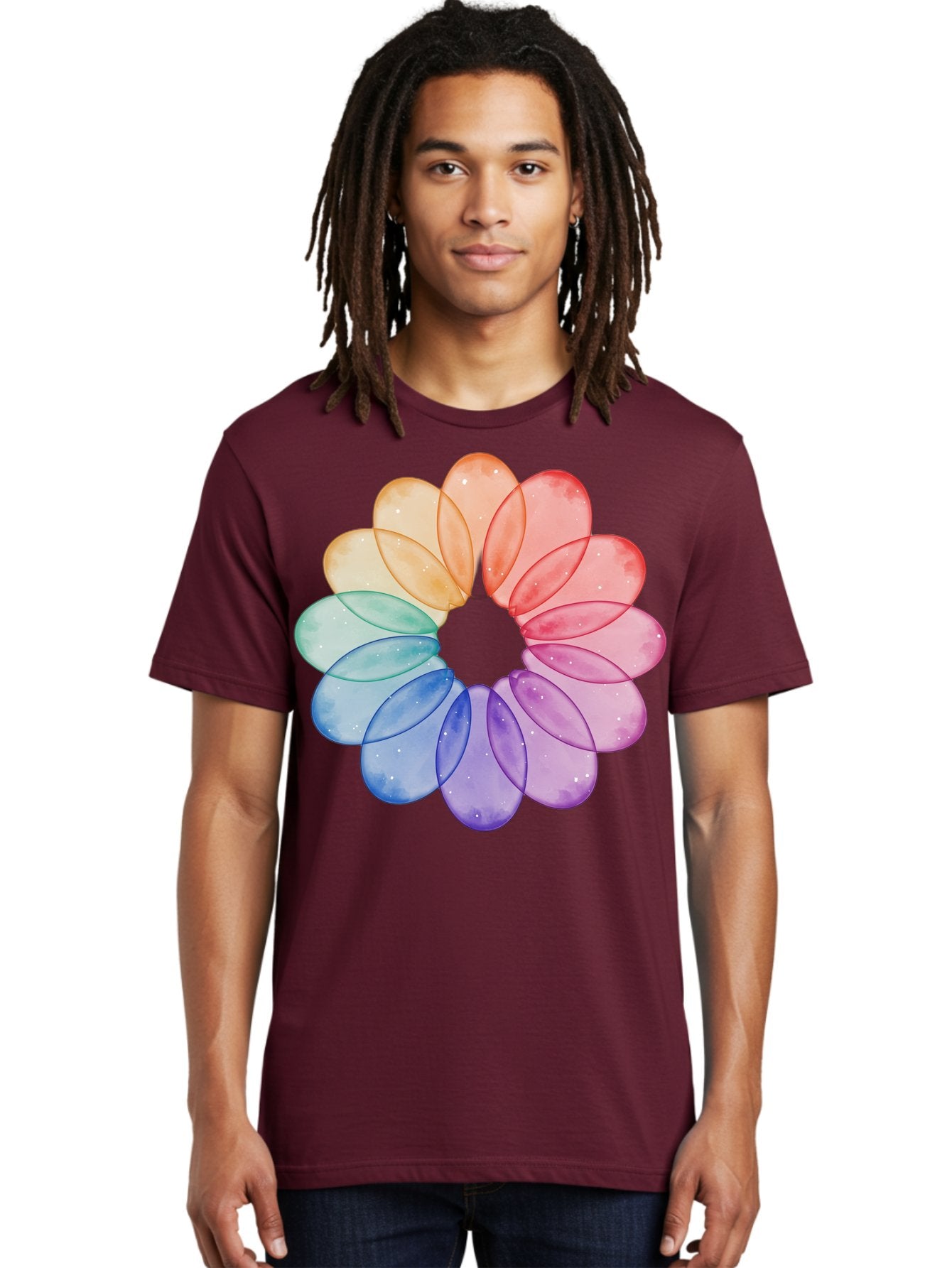 Rainbow-Flower-Petals Men'S Graphic Tee, 100% Cotton, Comfortable Casual Summer Wear, Machine Washable, Vintage Camera, Old Camera, Antique Camera, Black Camera, Classic Photography, Photography Equipment, Nostalgic Device, Film Camera, Baj728 29