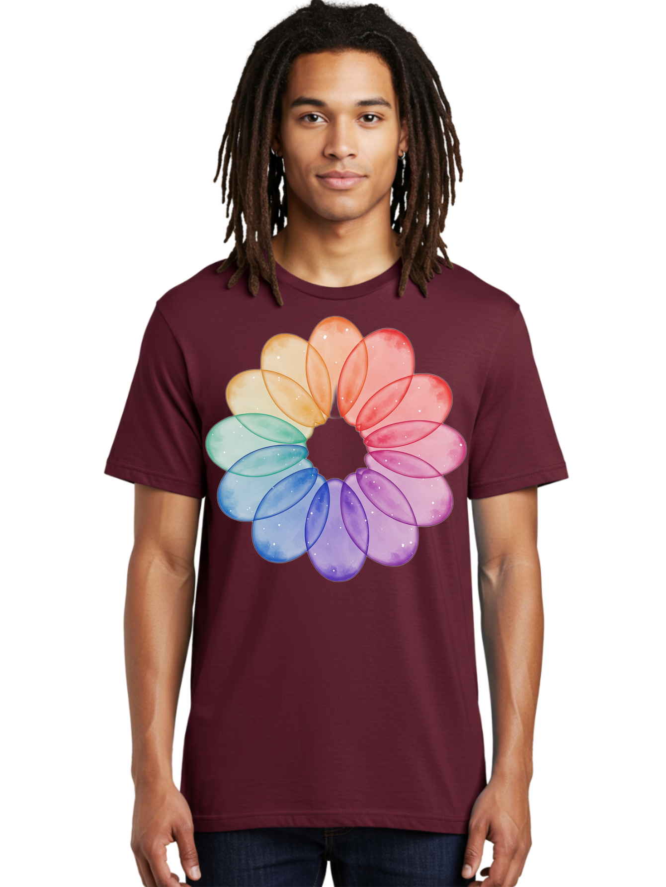 Rainbow-Flower-Petals Men'S Graphic Tee, 100% Cotton, Comfortable Casual Summer Wear, Machine Washable, Vintage Camera, Old Camera, Antique Camera, Black Camera, Classic Photography, Photography Equipment, Nostalgic Device, Film Camera, Baj728 17