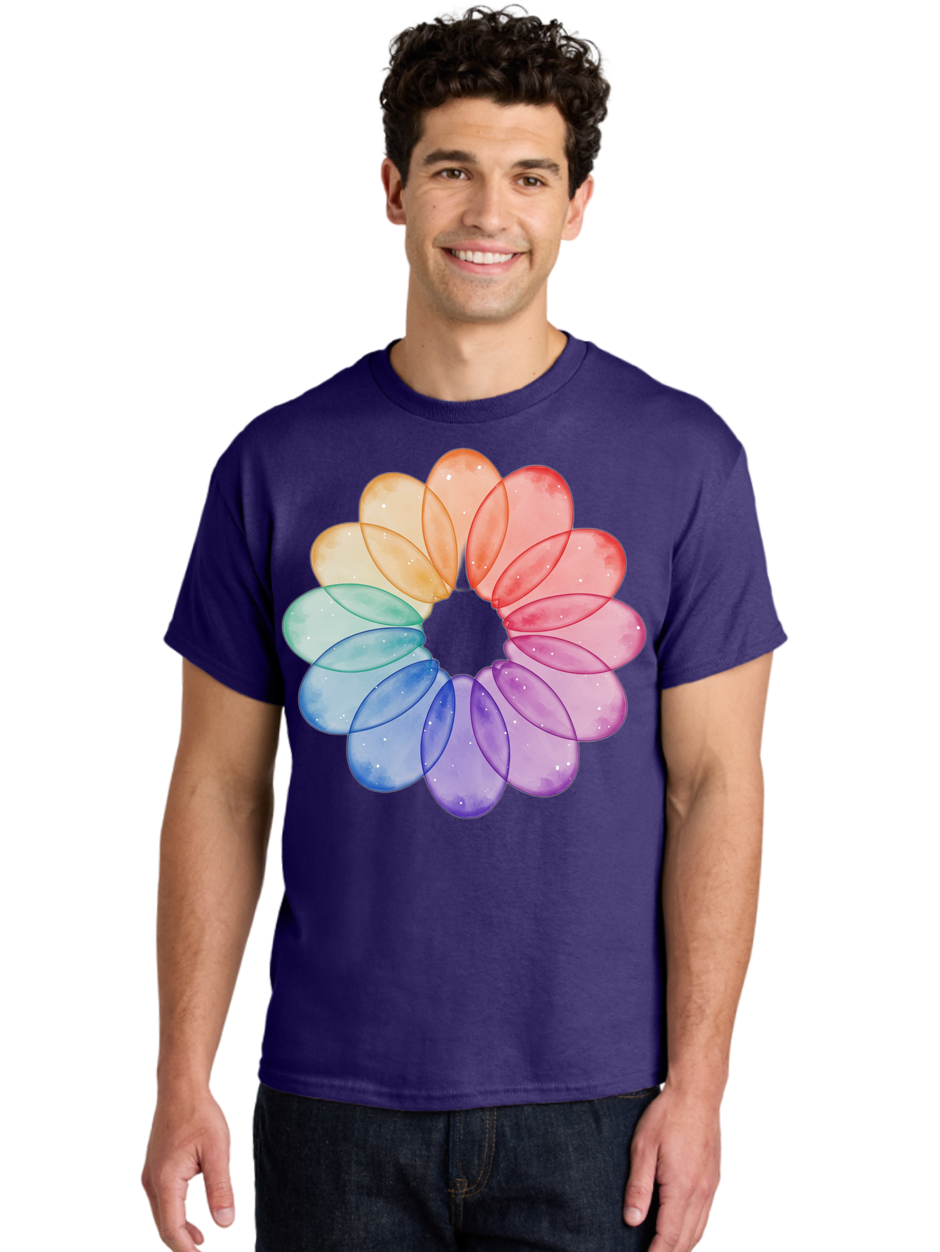 Rainbow-Flower-Petals Men'S Graphic Tee, 100% Cotton, Comfortable Casual Summer Wear, Machine Washable, Vintage Camera, Old Camera, Antique Camera, Black Camera, Classic Photography, Photography Equipment, Nostalgic Device, Film Camera, Baj728 22